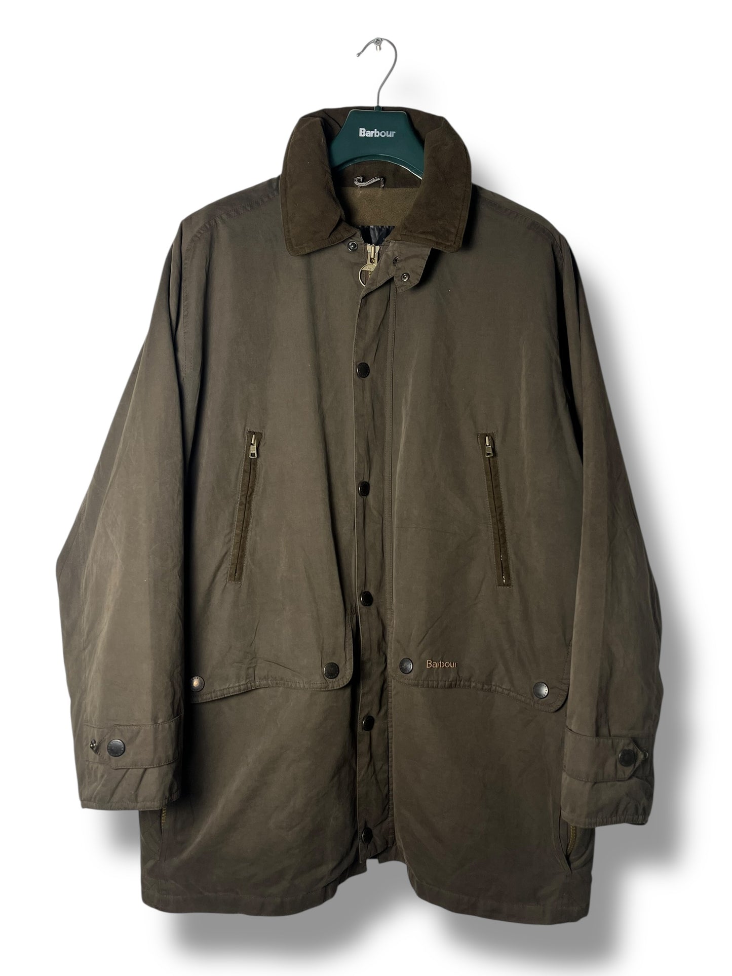 Barbour Microfibre Jacket – Olive Green – Size L (fits XL)