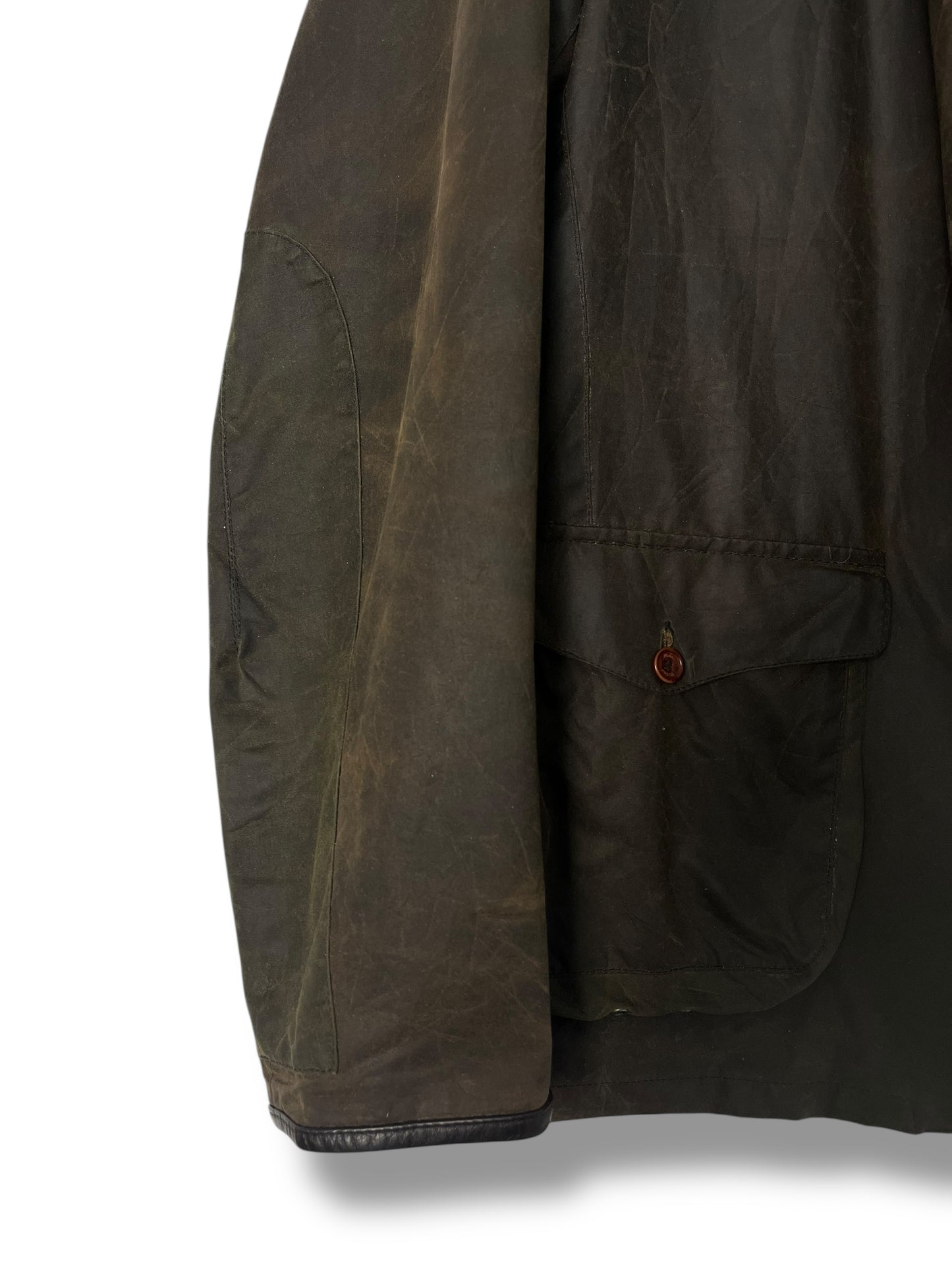 Barbour Commander Dept. (B) – Waxed Cotton Blazer – XL – Dark Olive