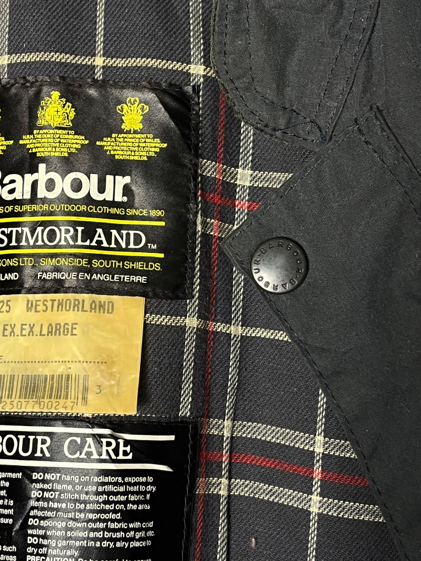 Barbour Westmorland Waxed Gilet (Navy Blue) – Size XXL (1993)