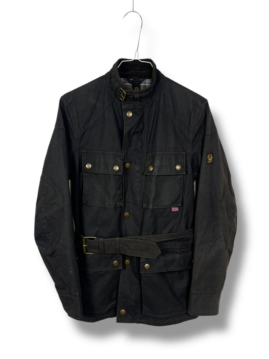 Lady Belstaff Waxed Cotton Biker Jacket – Black – Size 40 (Fits S)