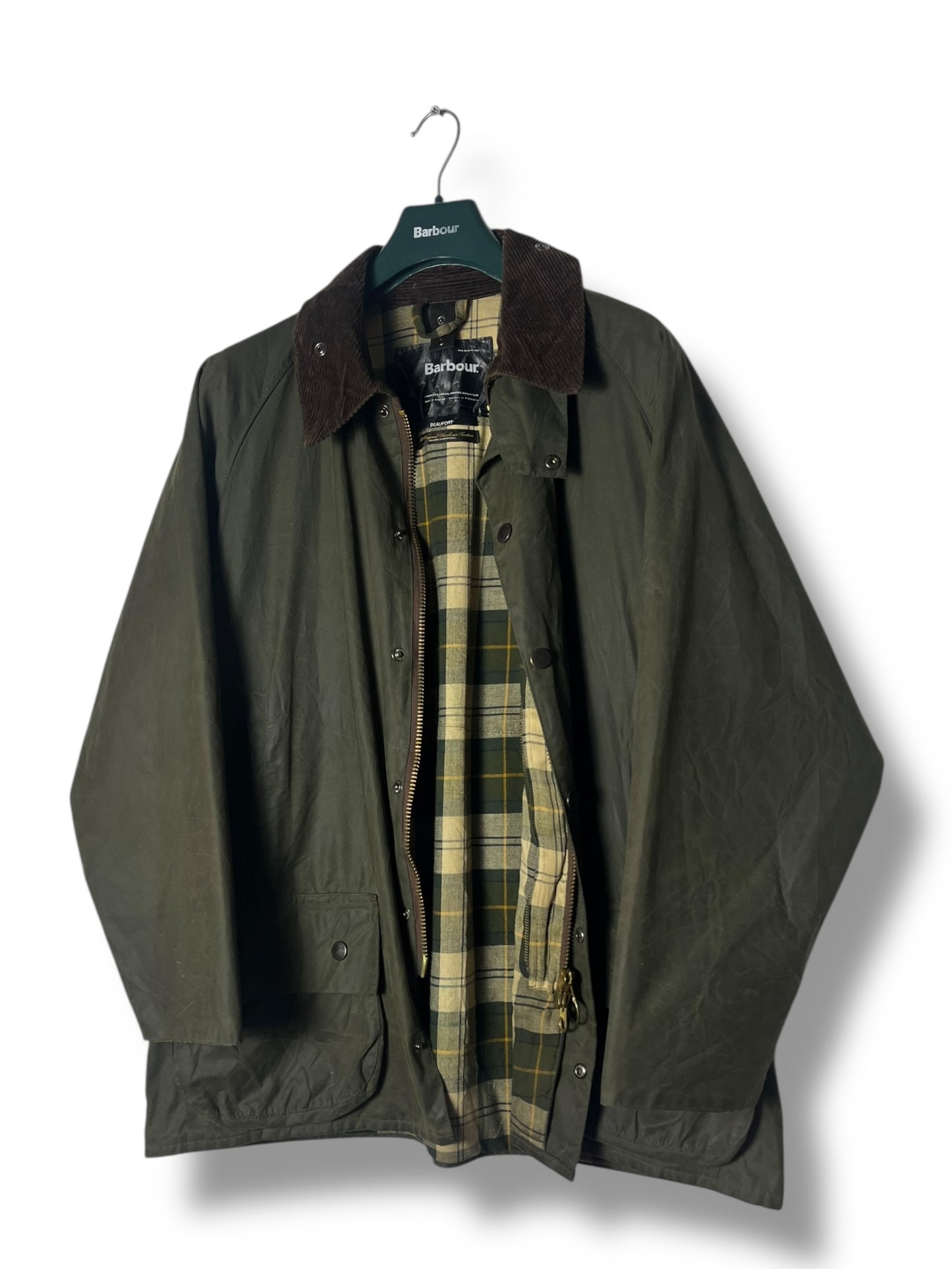 Barbour Beaufort Wax Jacket – Sage Green – Vintage 2000s – C44/XL