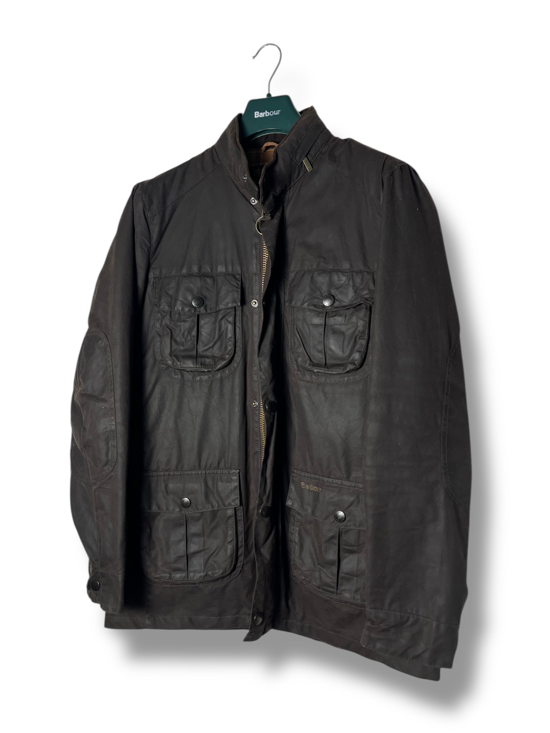 Barbour Corbridge Wax Jacket – Dark Brown – Size L – Draps Barcelona