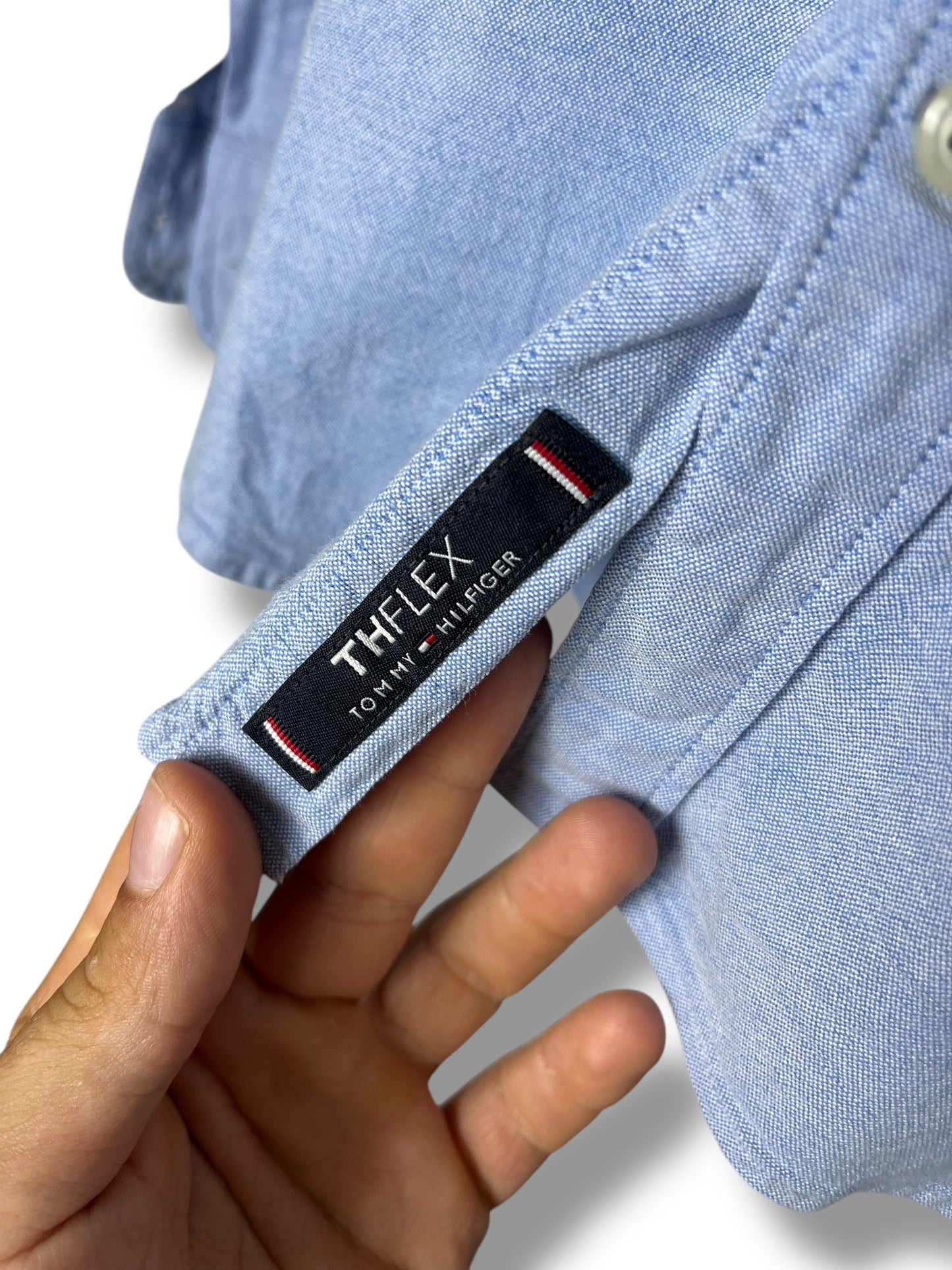 Tommy Hilfiger TH Flex Slim Fit Stretch – Light Denim Blue Shirt