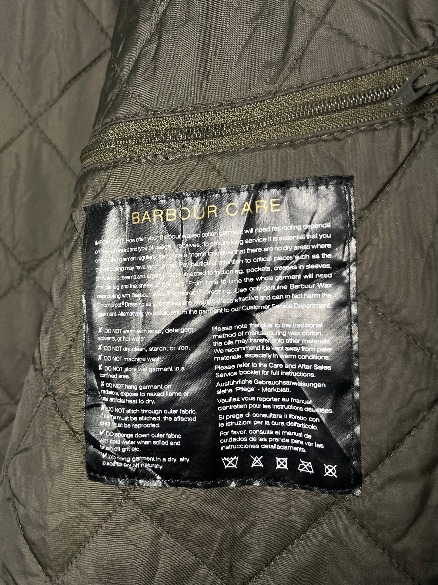 Barbour Hereford Wax Jacket – Olive – Size L