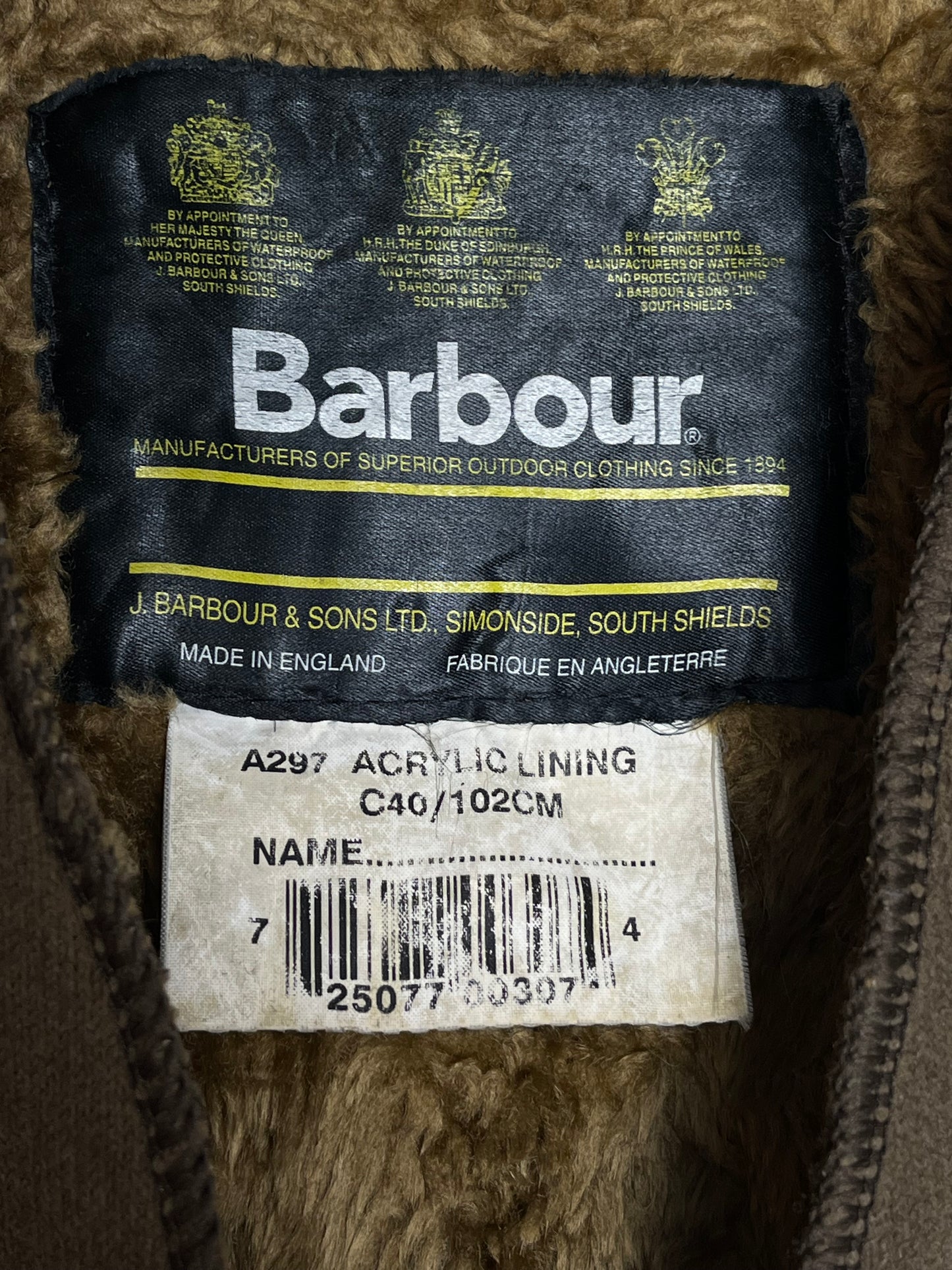 A297 Barbour C40 Vintage Bodywarmer Liner Button Version