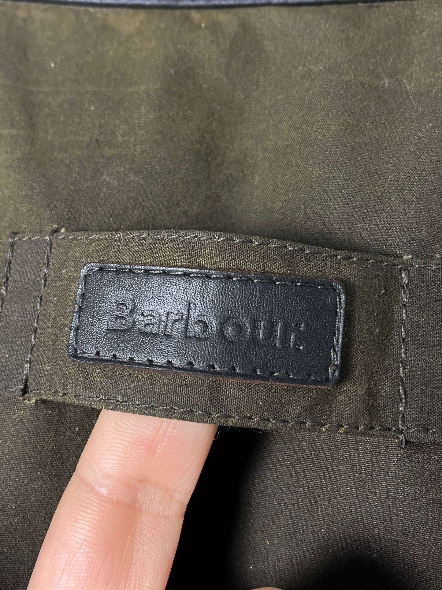 Barbour Prestbury Wax Jacket Olive XL Leather Detail Heritage Coat