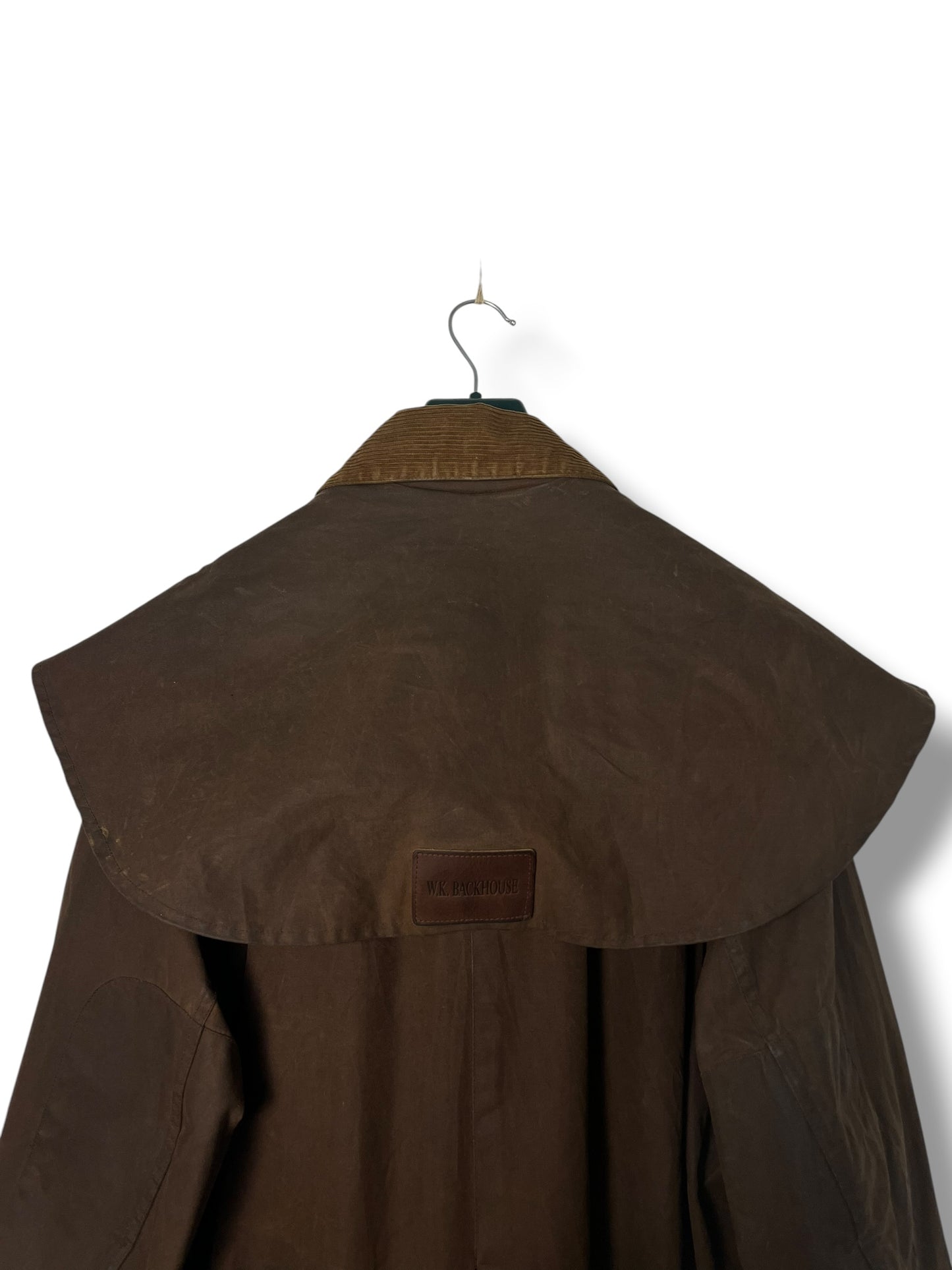 W.K. Backhouse Stockman Wax Coat Brown C42 Long Rain Cape Vintage