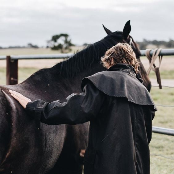 Backhouse Barbour Driza Bone Riding Coat – Vintage Brown C40