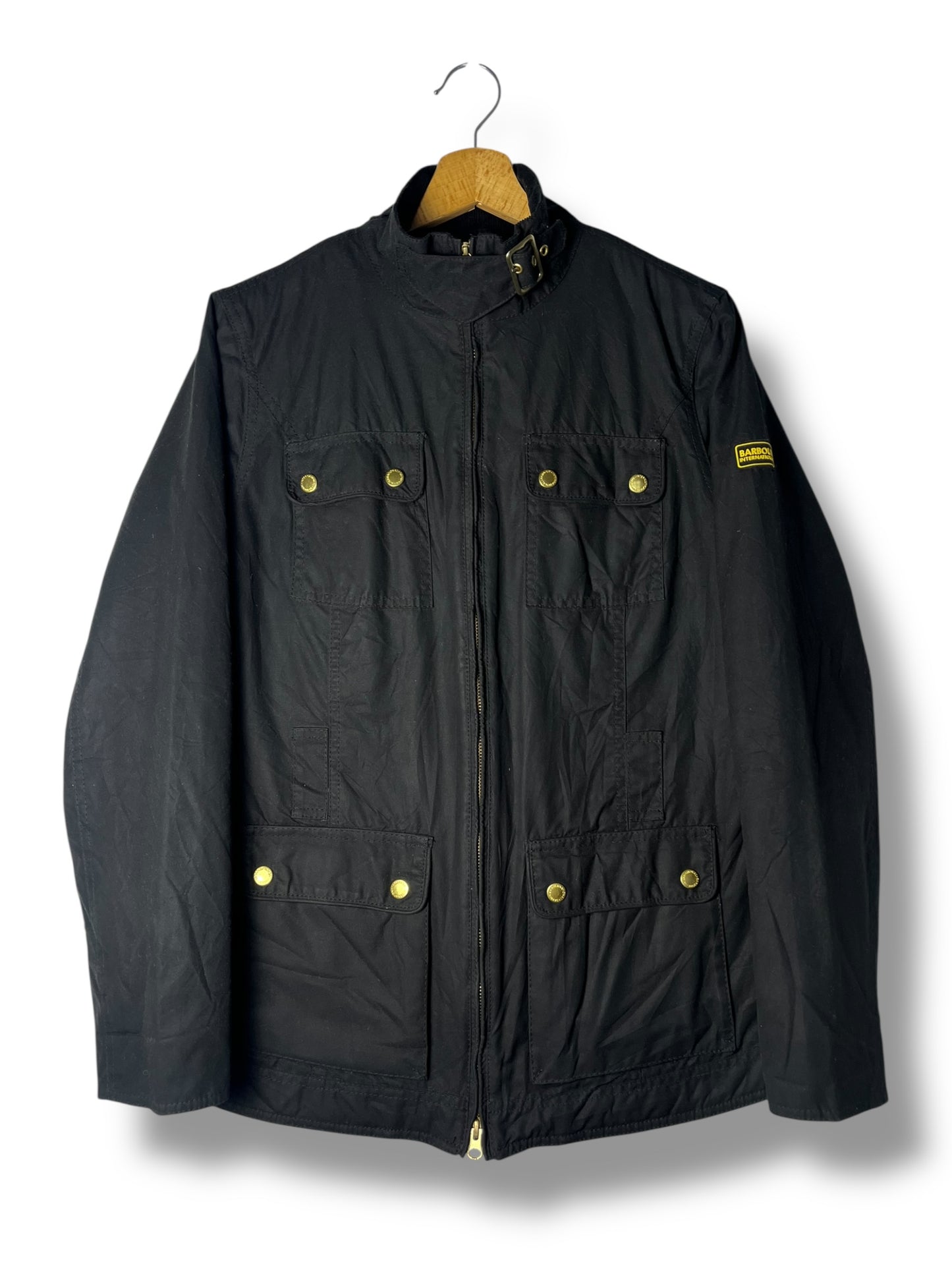 Barbour Heyford Wax Jacket – Black – Women XL