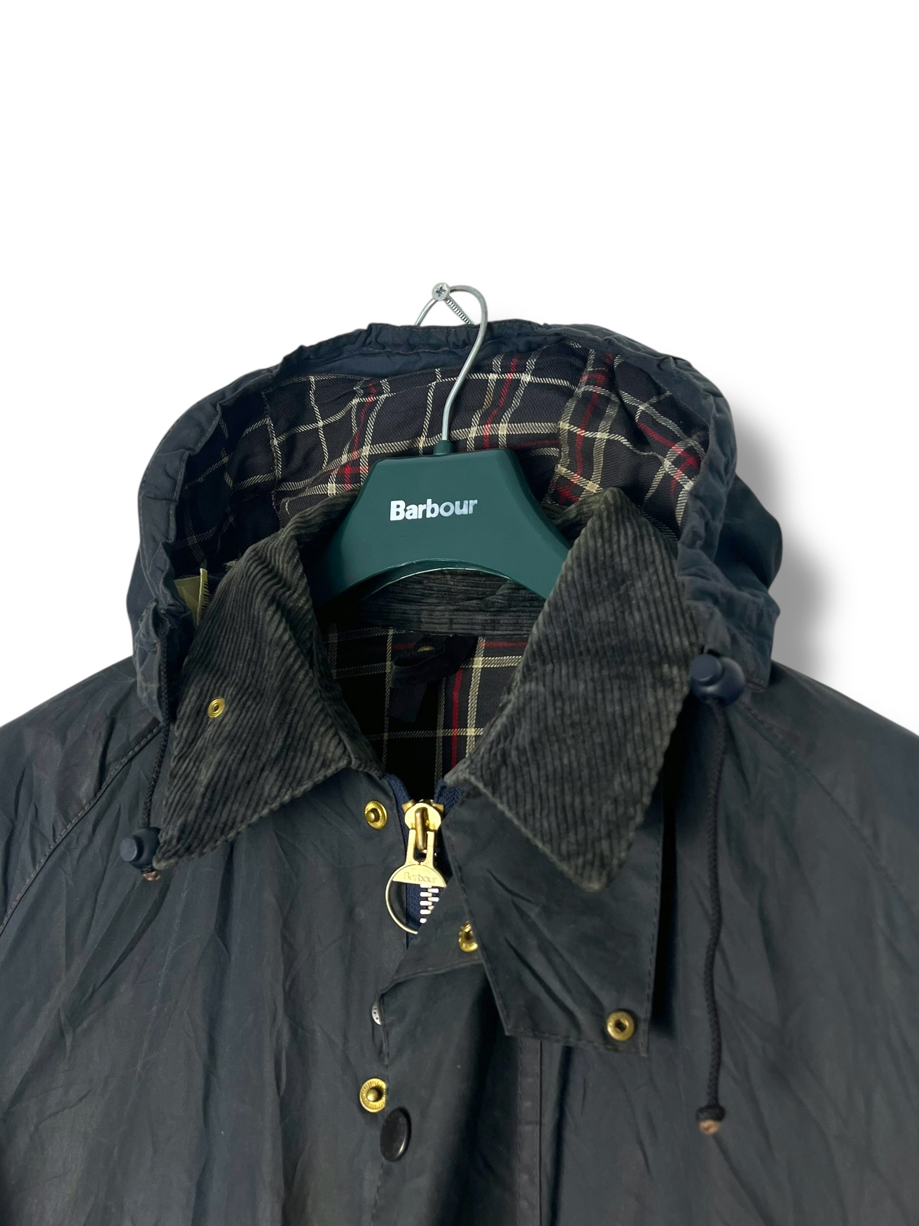 Barbour Beaufort Jacket C42 Navy Vintage 2000 (with Hood) – Draps