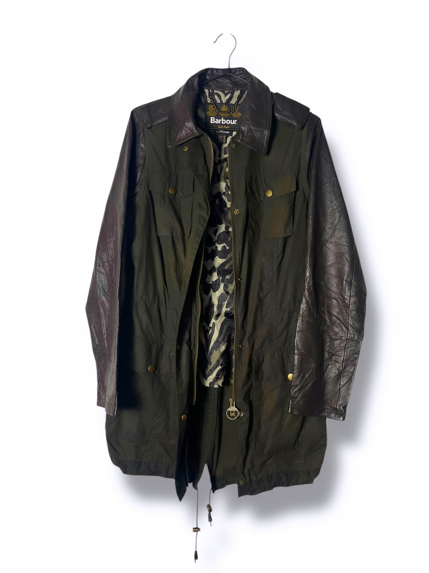 Barbour Buckinghamshire Wax Jacket – Olive & Leather (UK 12 / EU 40)