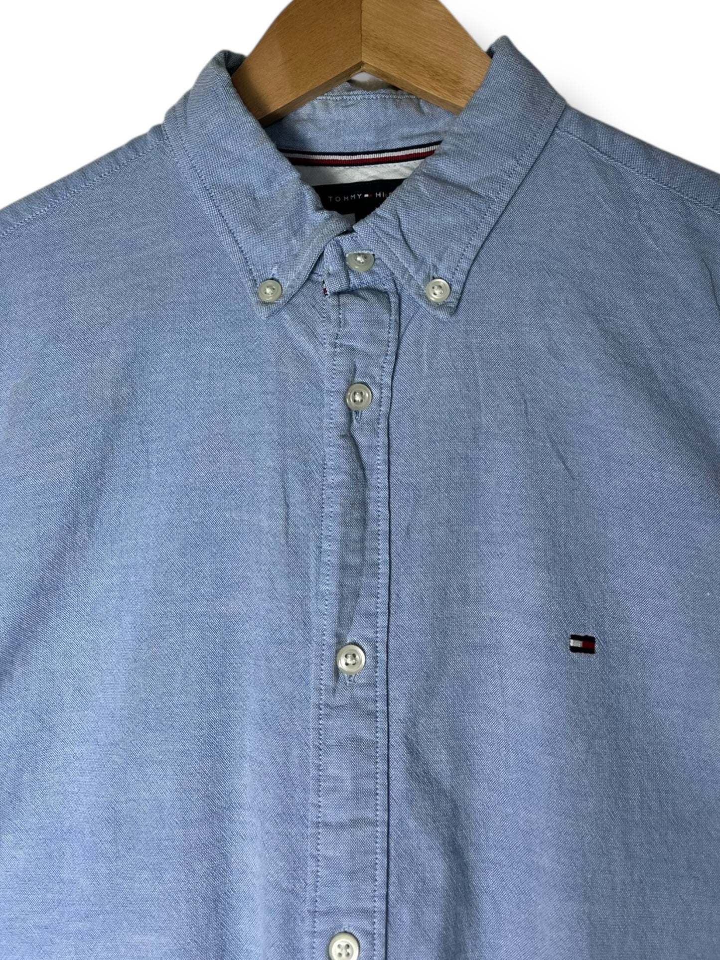 Tommy Hilfiger TH Flex Slim Fit Stretch – Light Denim Blue Shirt