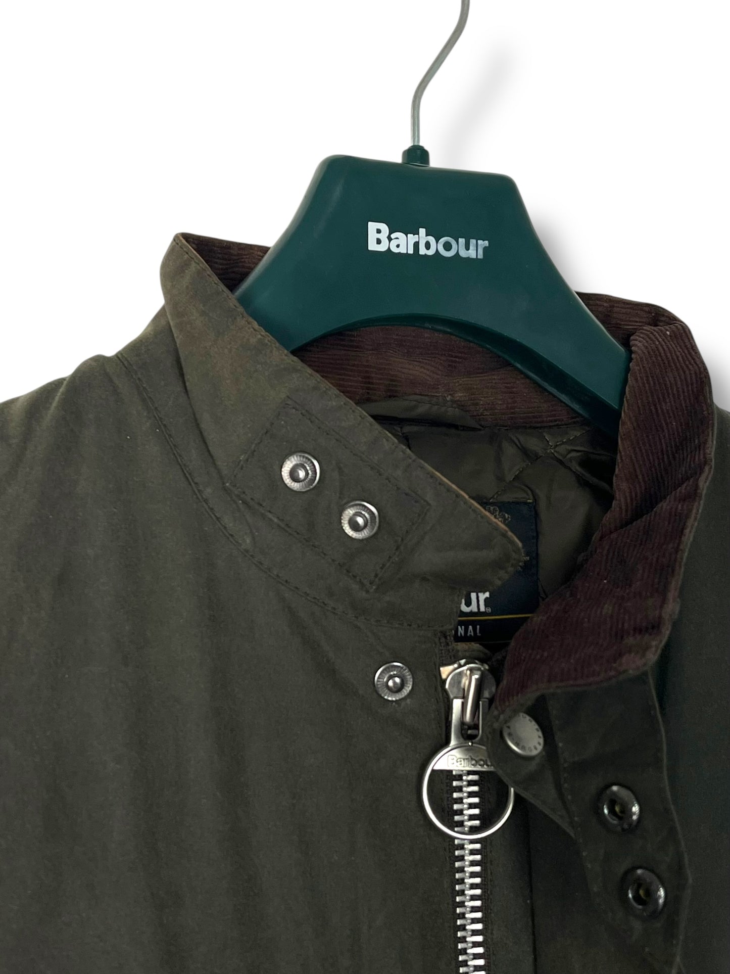 Barbour International Duke Wax Jacket – XL – Military Green