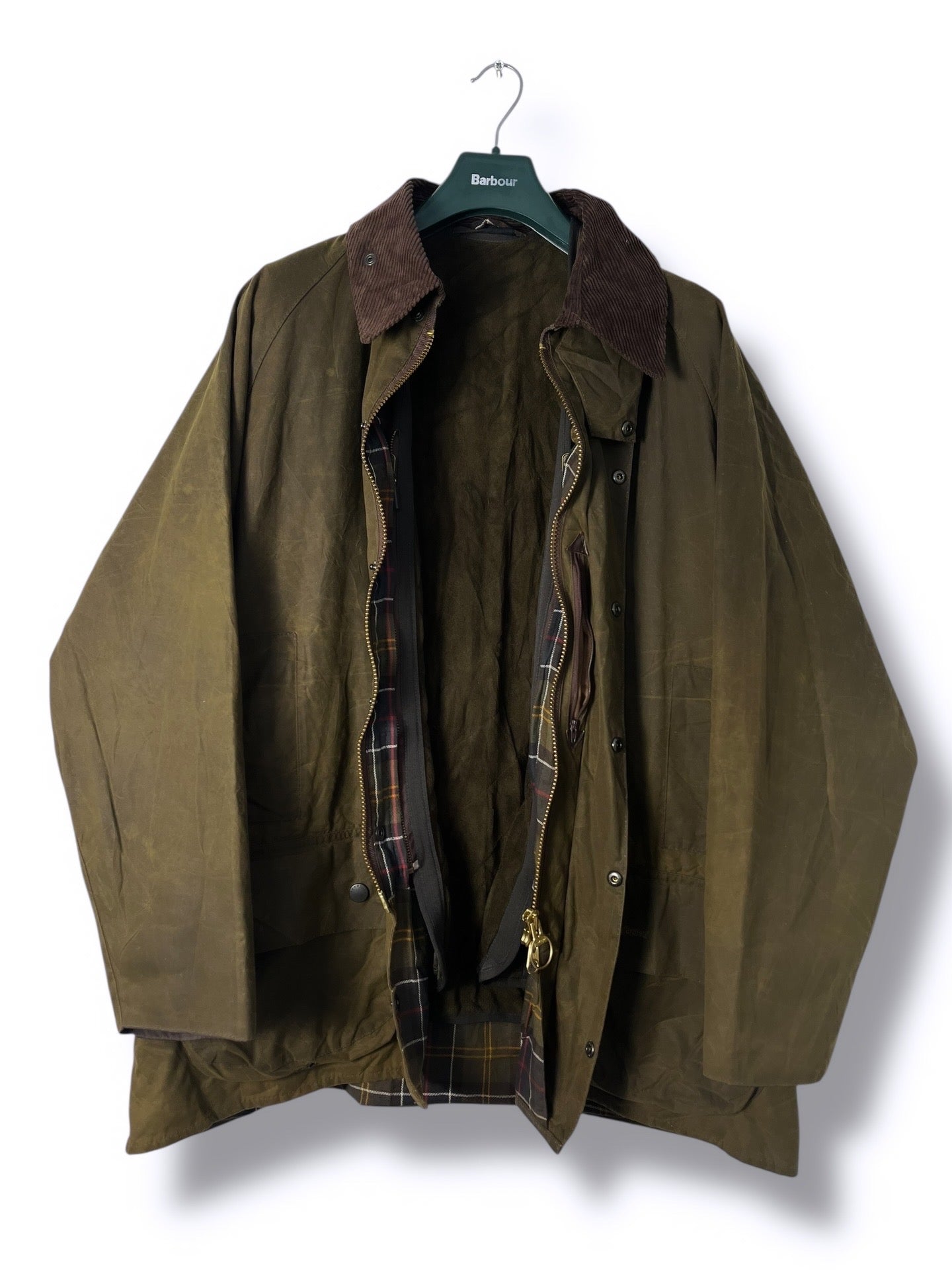 Barbour Beaufort Classic Wax Jacket – C48/XXL– Olive – Quilted Liner Included