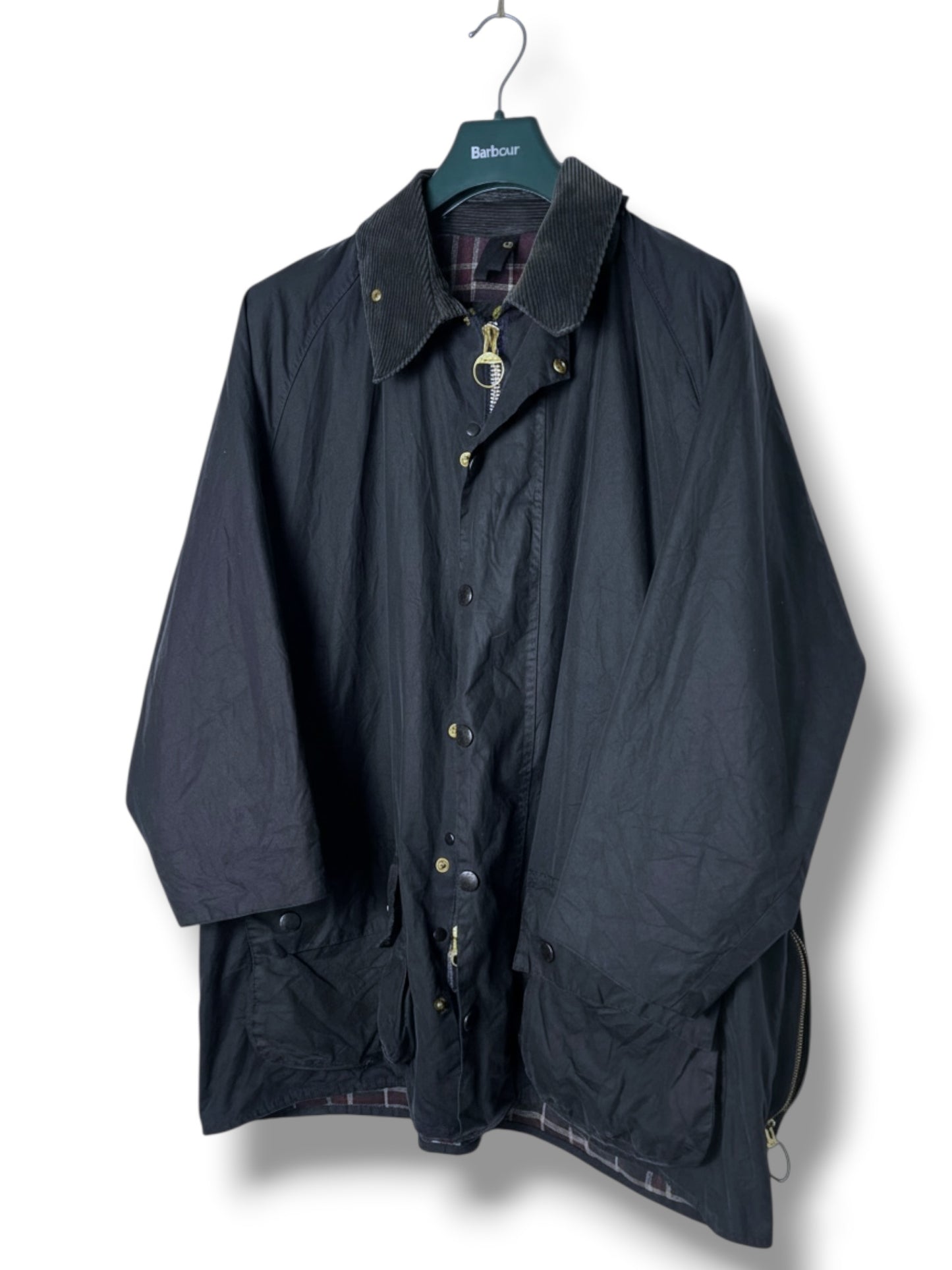 Barbour Beaufort A155 Wax Jacket Navy 1995 C46 XL Vintage Rewaxed