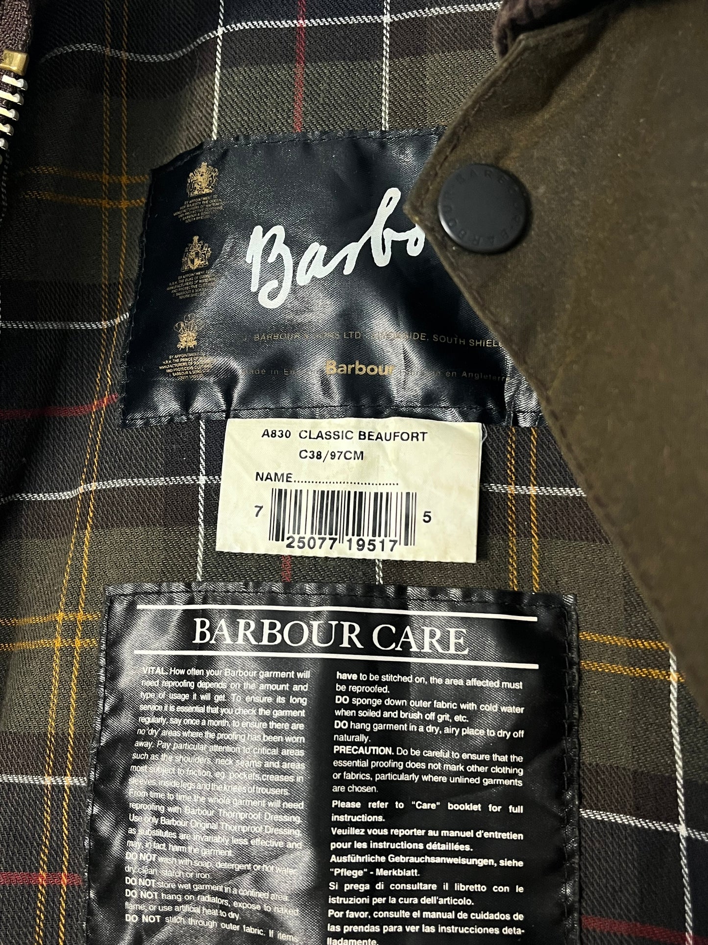 Barbour Classic Beaufort – Olive (C38, Year 2000)