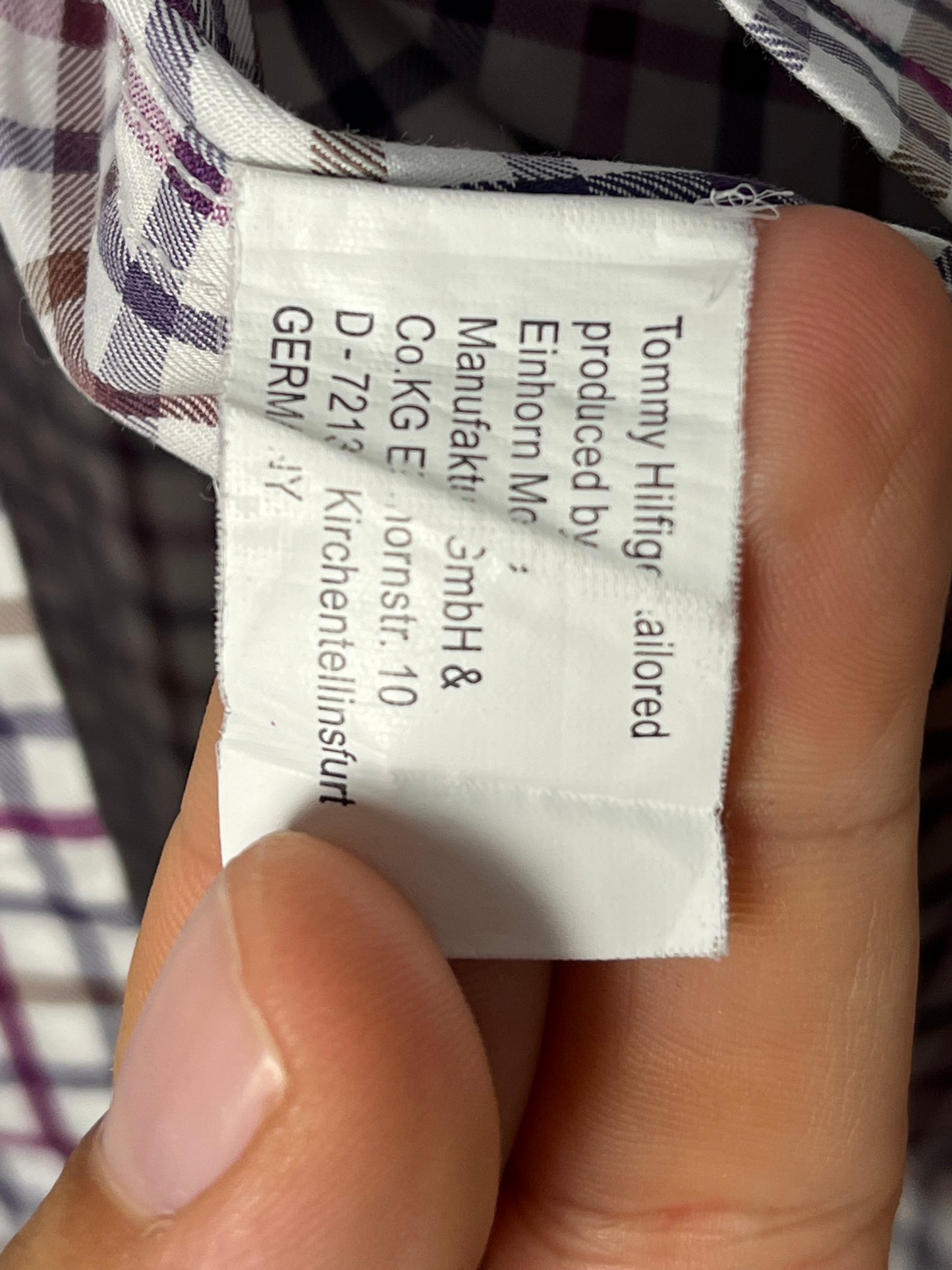 Tommy Hilfiger Checkered Shirt XL Purple/White