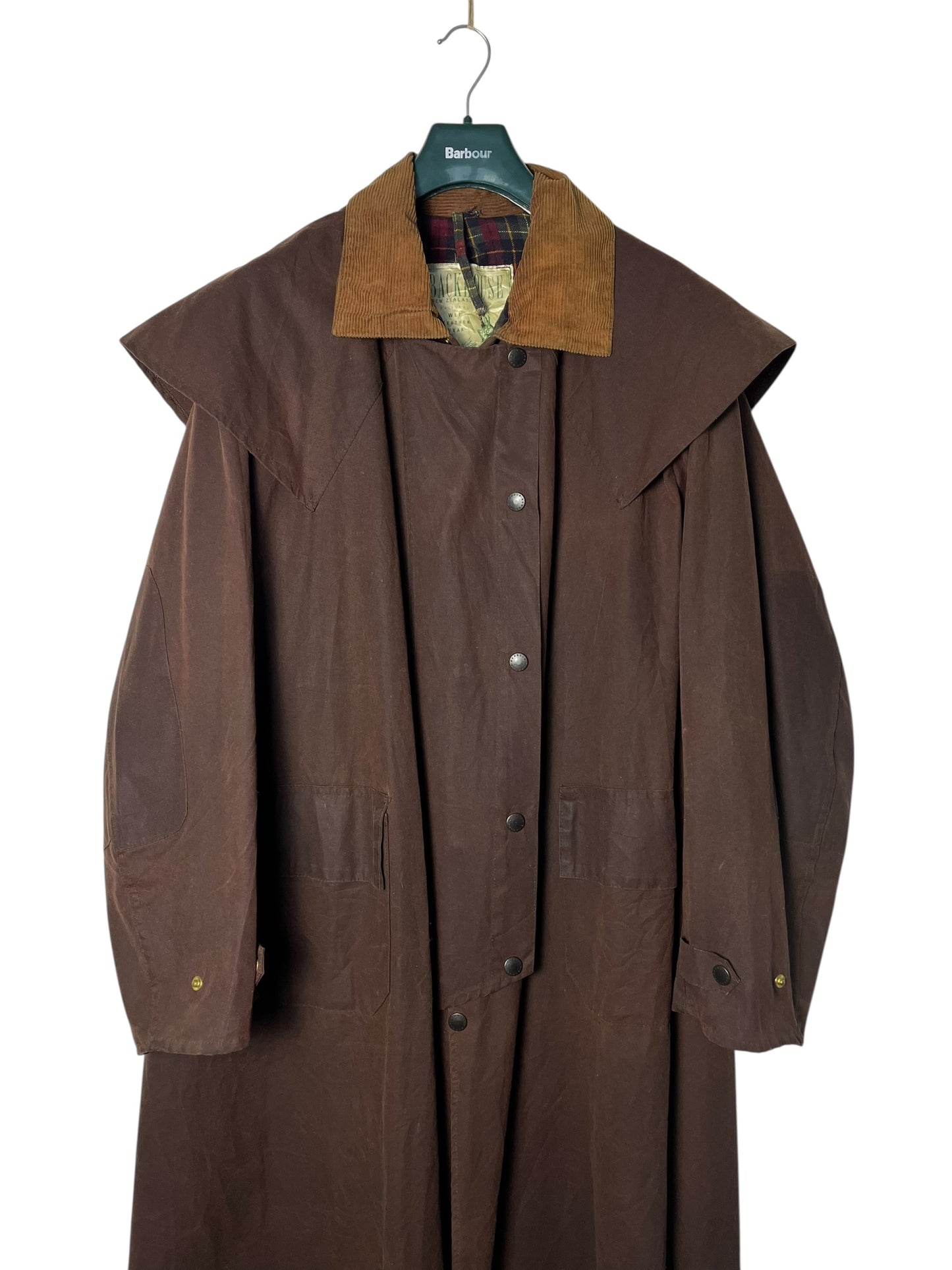 Barbour Backhouse Stockman Wax Coat Brown C46 90s Rare Long Coat