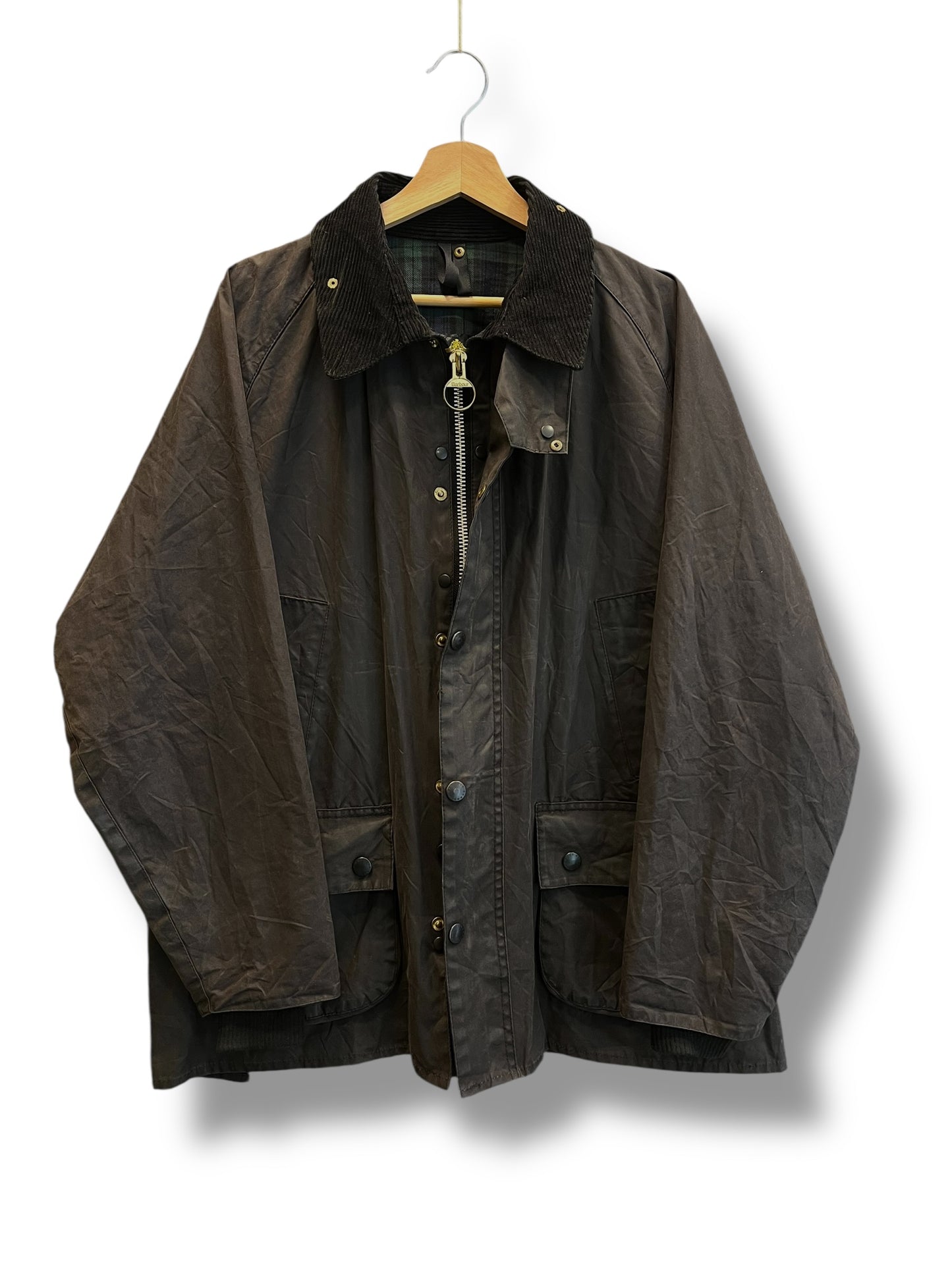 Barbour Bedale C46 Black Waxed Jacket 2000 Black Watch Tartan