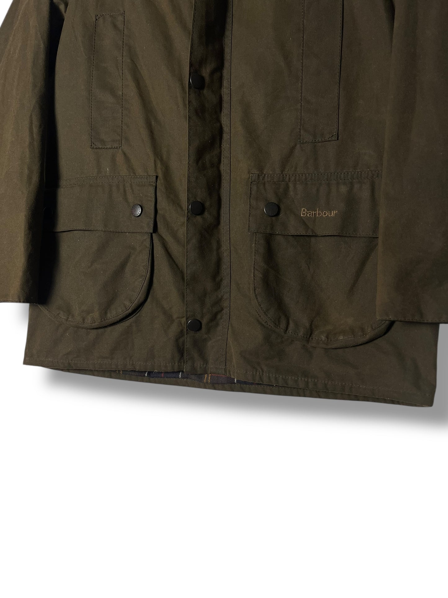 Barbour Beaufort Wax Jacket – Olive – Kids 12–13Y | Selected by DRAPS