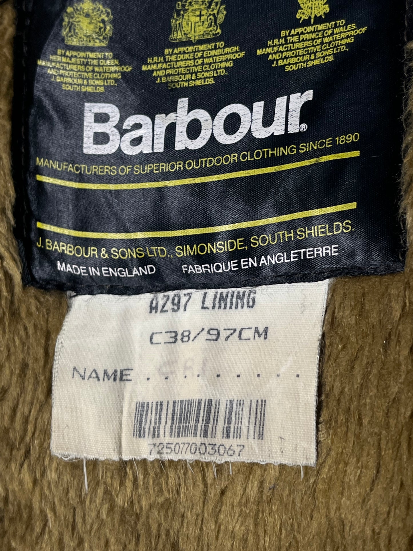Barbour Vintage Body Warmer C38 Liner – Button Clip