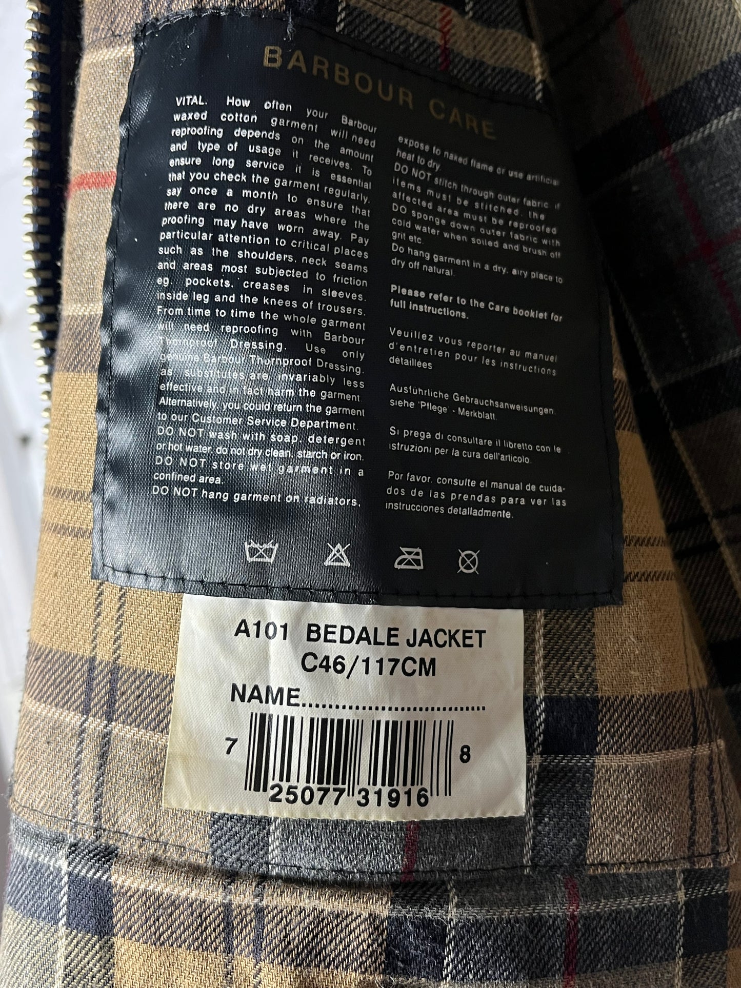 Barbour Bedale Wax Jacket – Navy – C46 XL | Selected by DRAPS