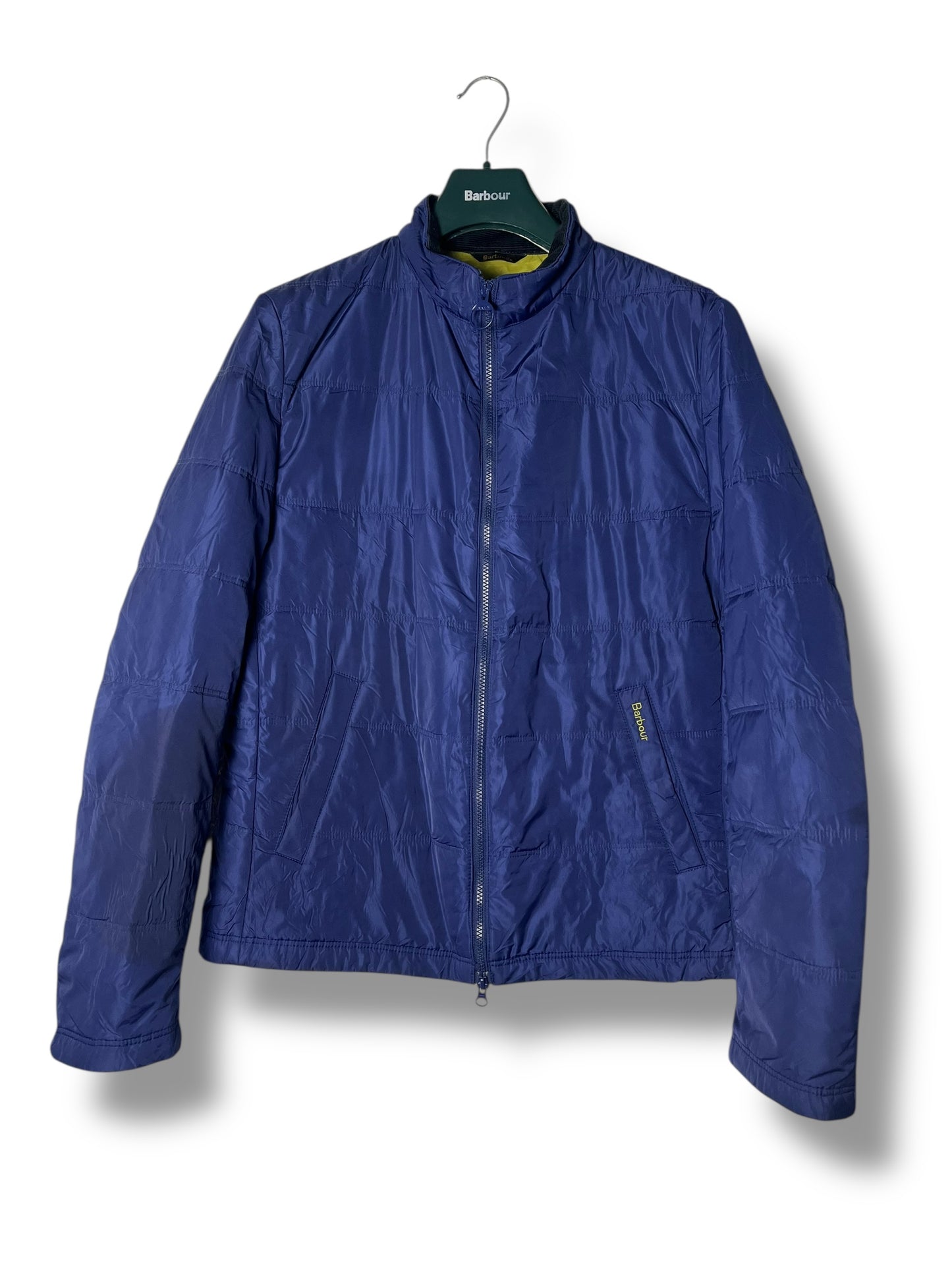 Barbour Quilted Jacket –Retail Leaven Electric Blue / Neon Green – Size L