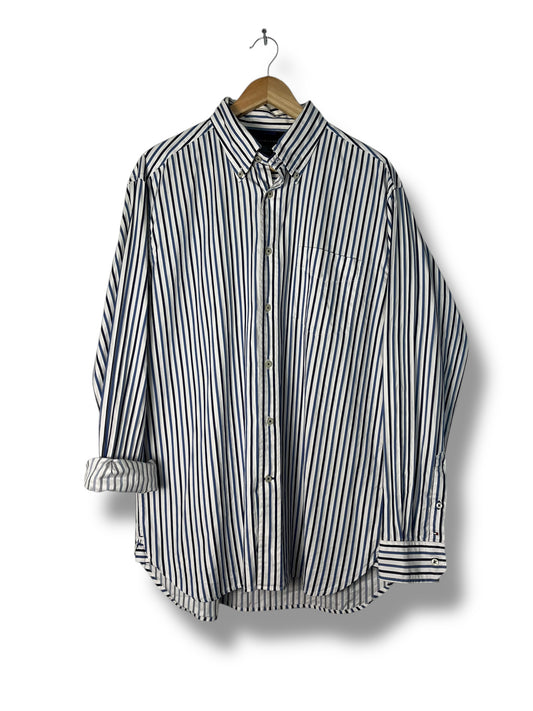 Tommy Hilfiger Vintage Striped Shirt White/Blue – Size L