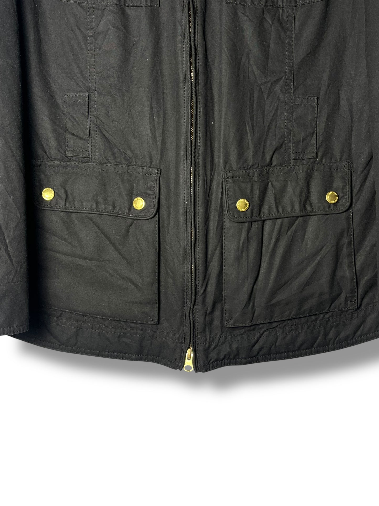 Barbour Heyford Wax Jacket – Black – Women XL