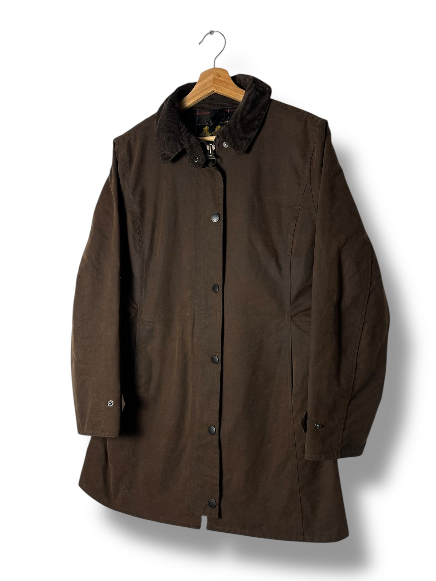 Barbour Newmarket Wax Jacket – Brown – UK 12 (Women)