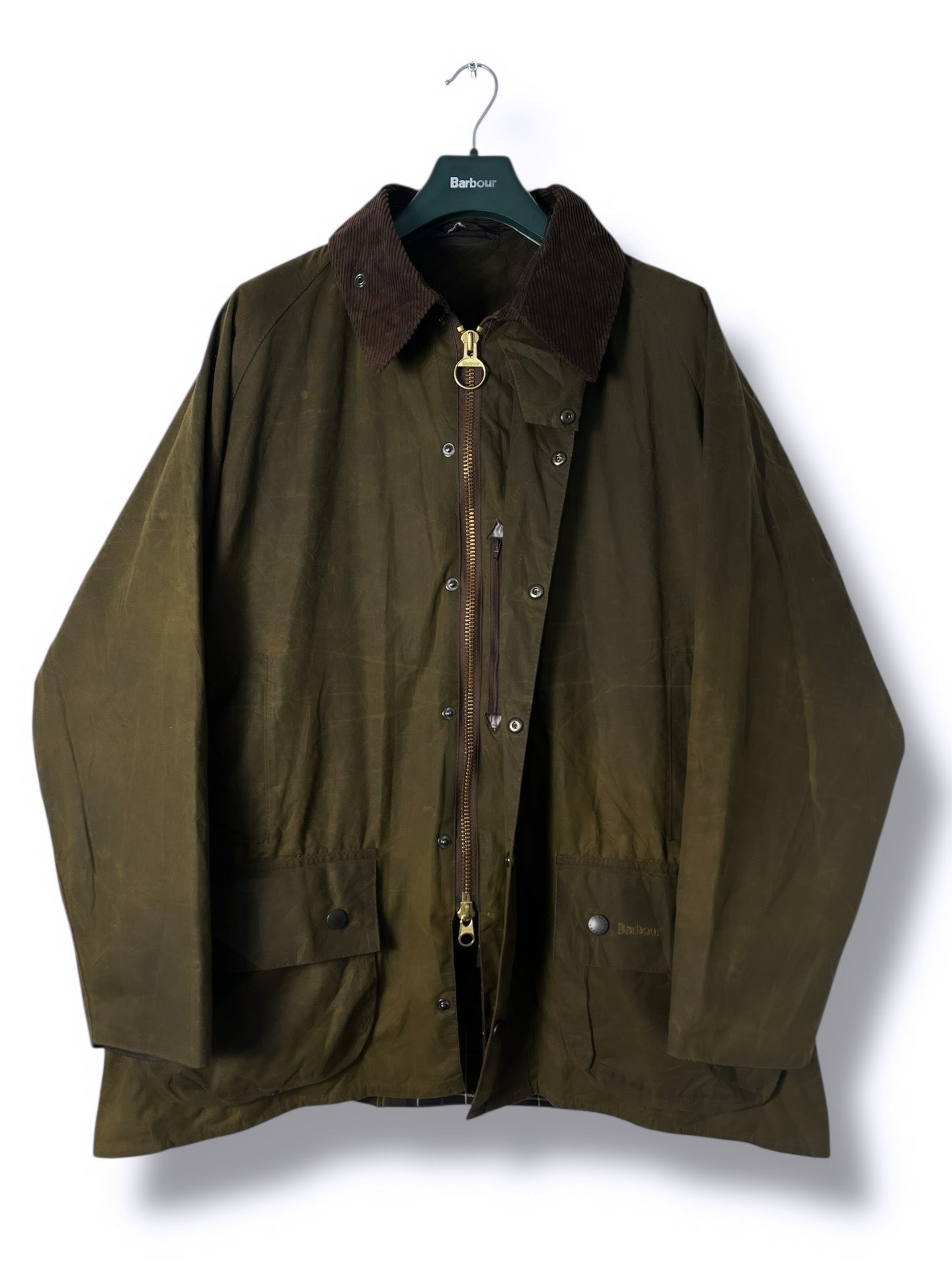 Barbour Beaufort Classic Wax Jacket – C48/XXL– Olive – Quilted Liner Included