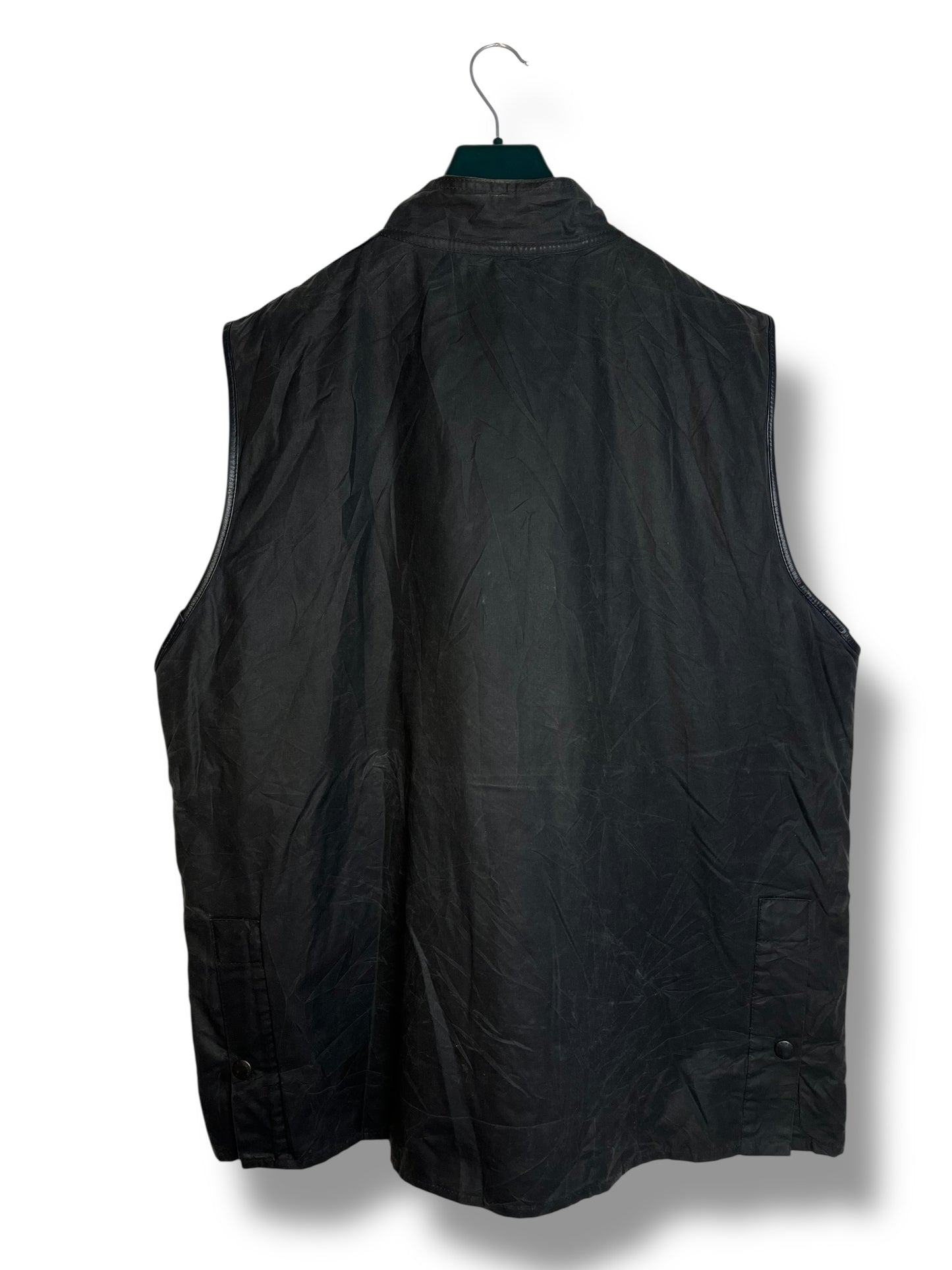 Barbour Westmorland Waxed Cotton Gilet Navy XXL Vintage 90s A225