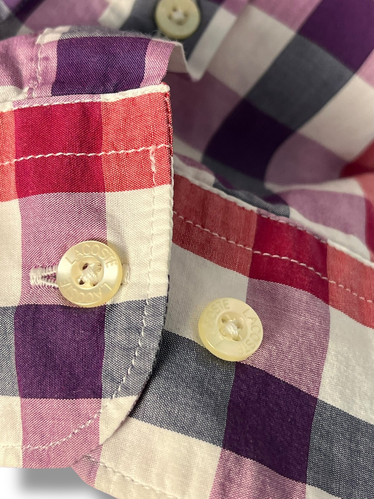 Lacoste Checked Shirt – Red/Navy – Modern Fit – XL