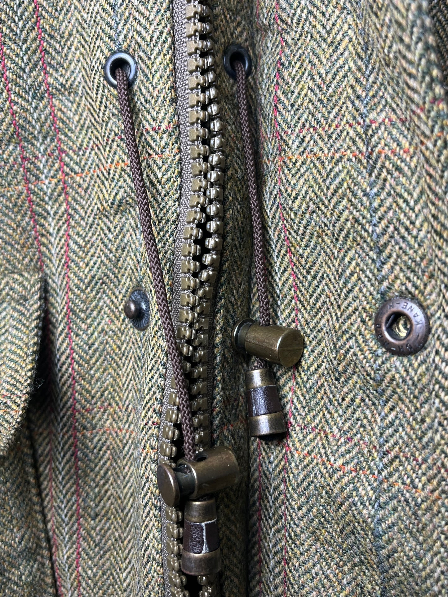 Barbour Tweed Hunting Jacket Green Wool XL Vintage Field Jacket