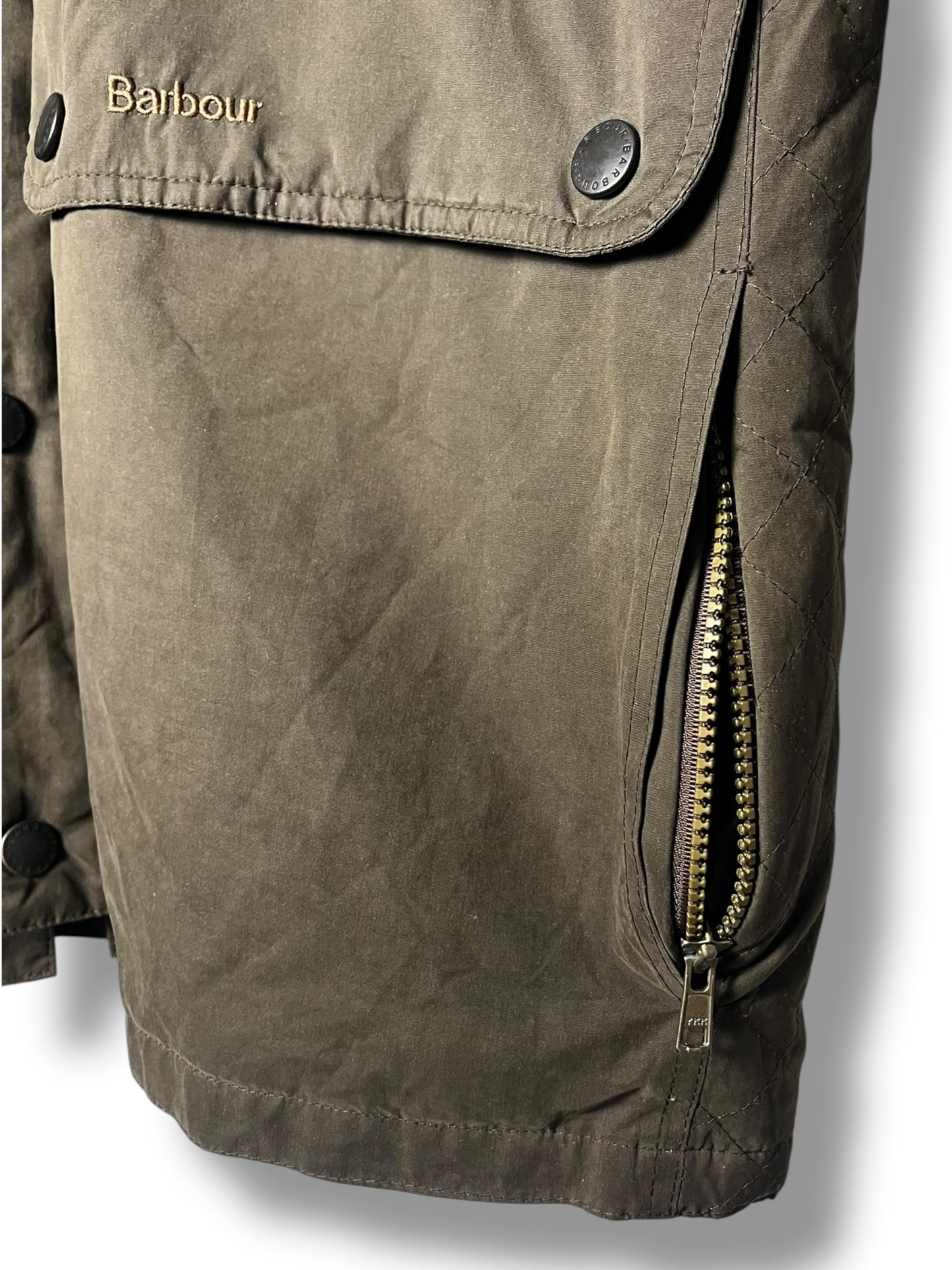 Barbour Microfibre Jacket – Olive Green – Size L (fits XL)