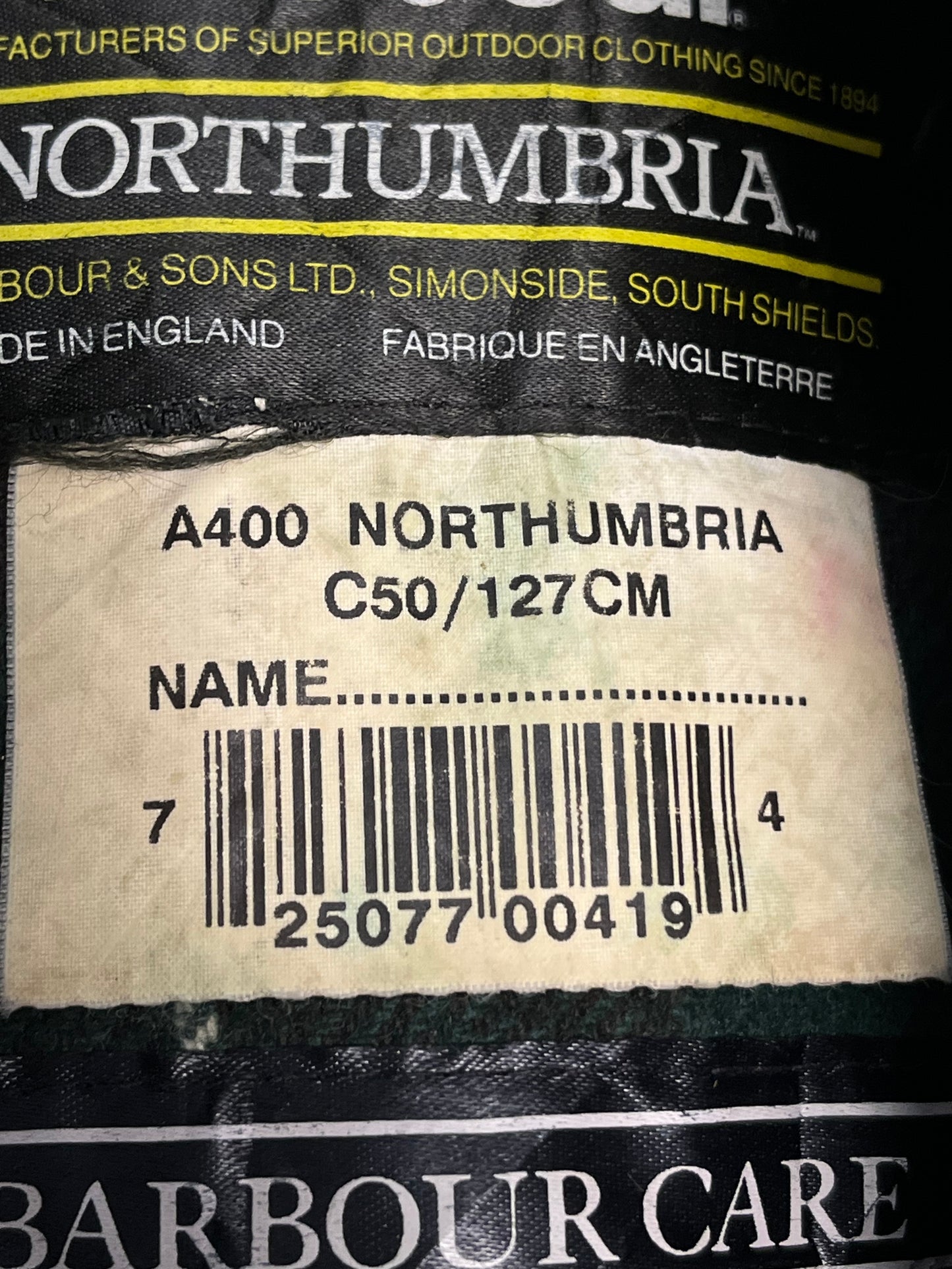 Barbour Northumbria C50 – Vintage Dark Green (1996)