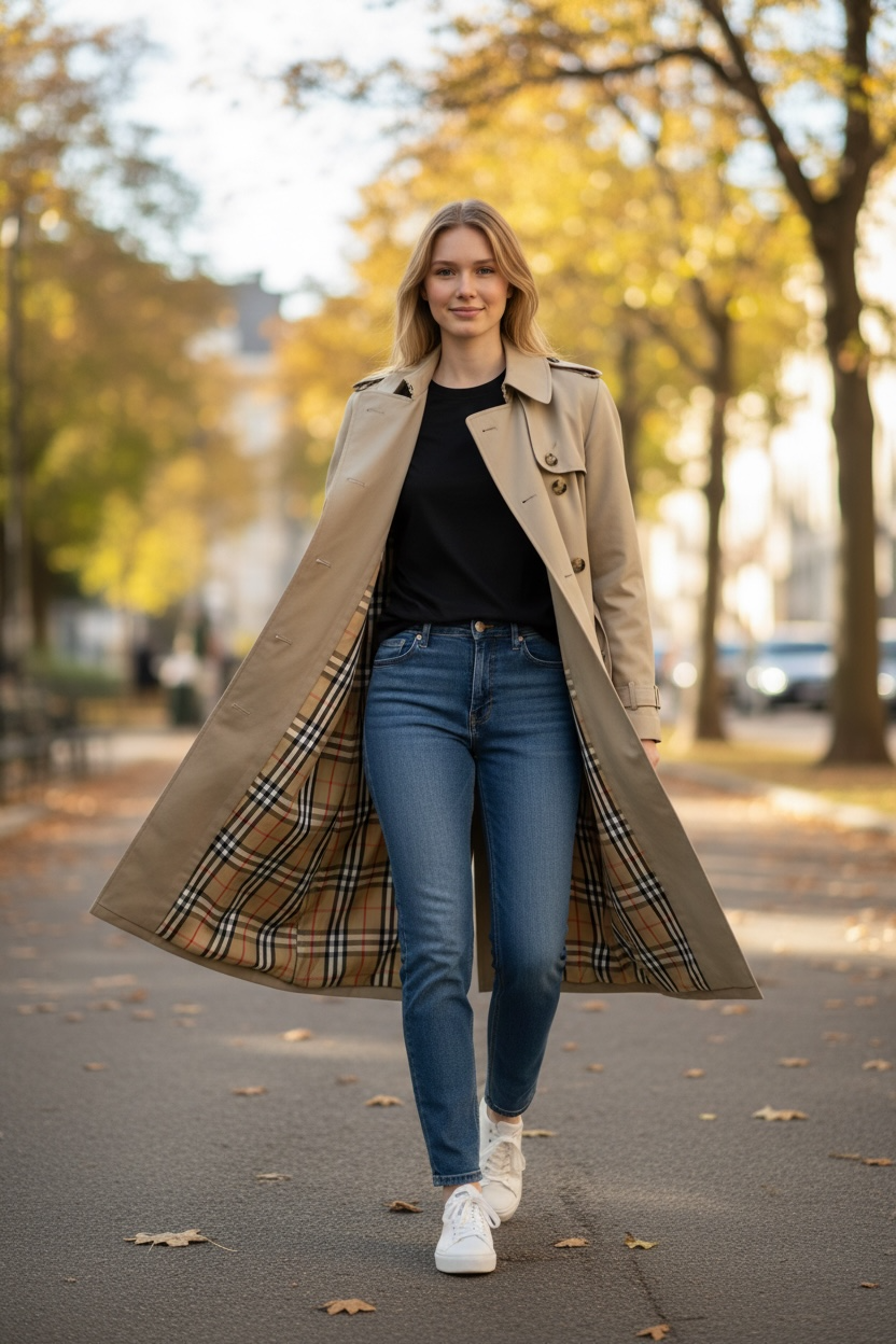 Burberry Trench Coat – Beige – 90s – XL Women