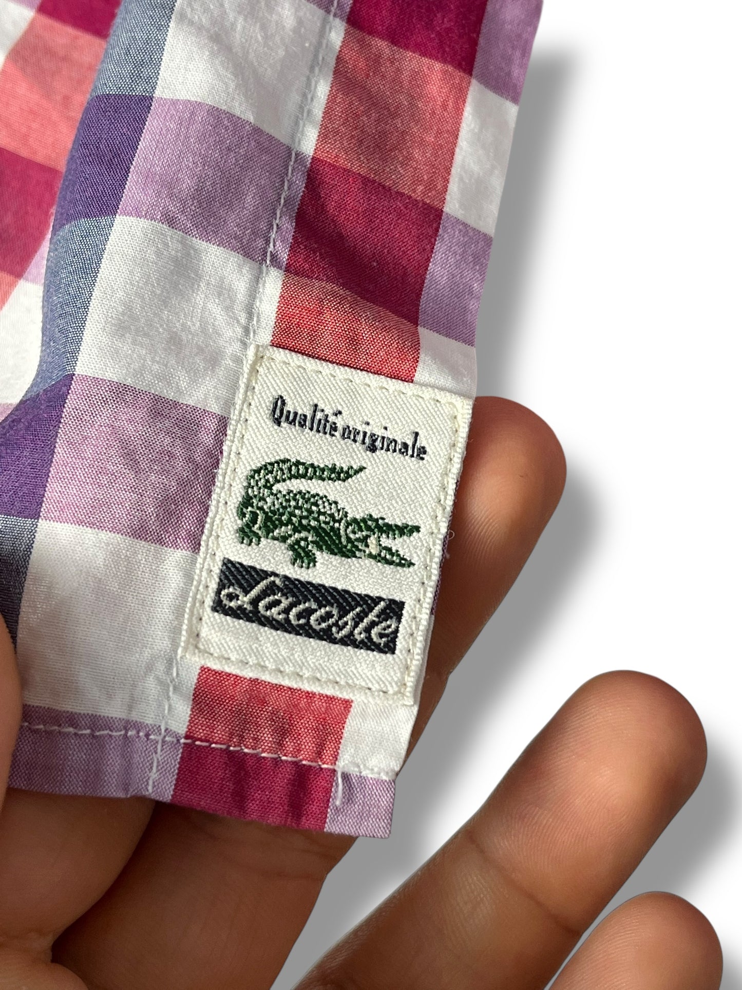 Lacoste Checked Shirt – Red/Navy – Modern Fit – XL