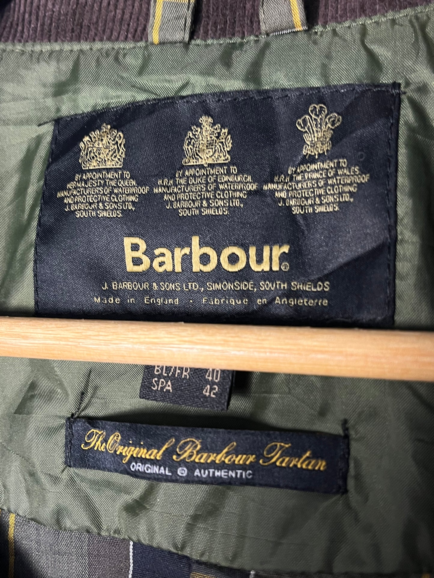 Barbour Hampshire Wax LW Coat Sage Green UK12 (2000s)