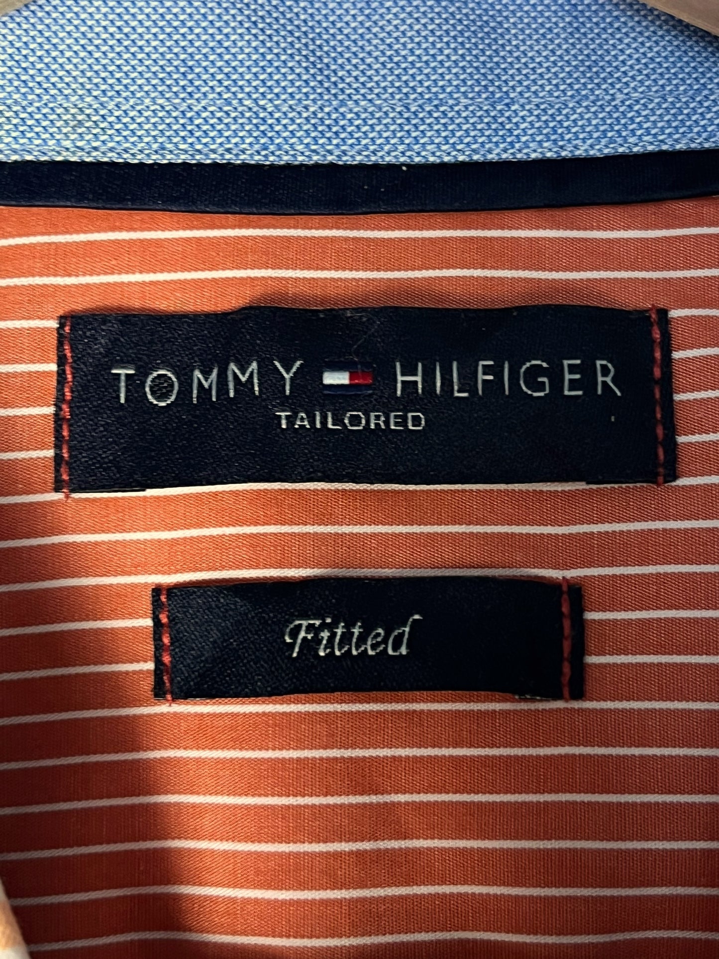 Tommy Hilfiger Tailored Shirt – Orange/White Check – XL Fit