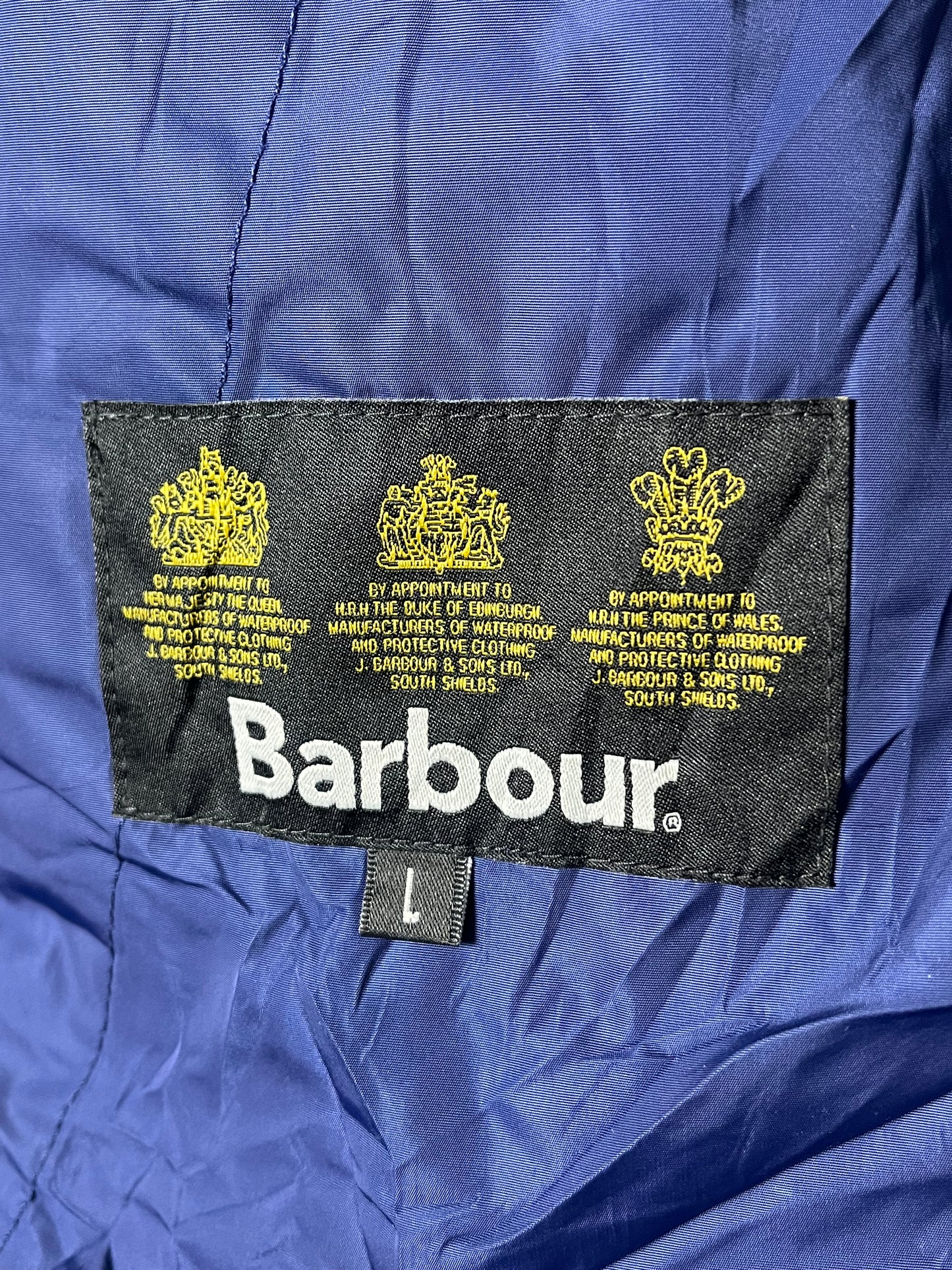 Barbour Quilted Jacket –Retail Leaven Electric Blue / Neon Green – Size L