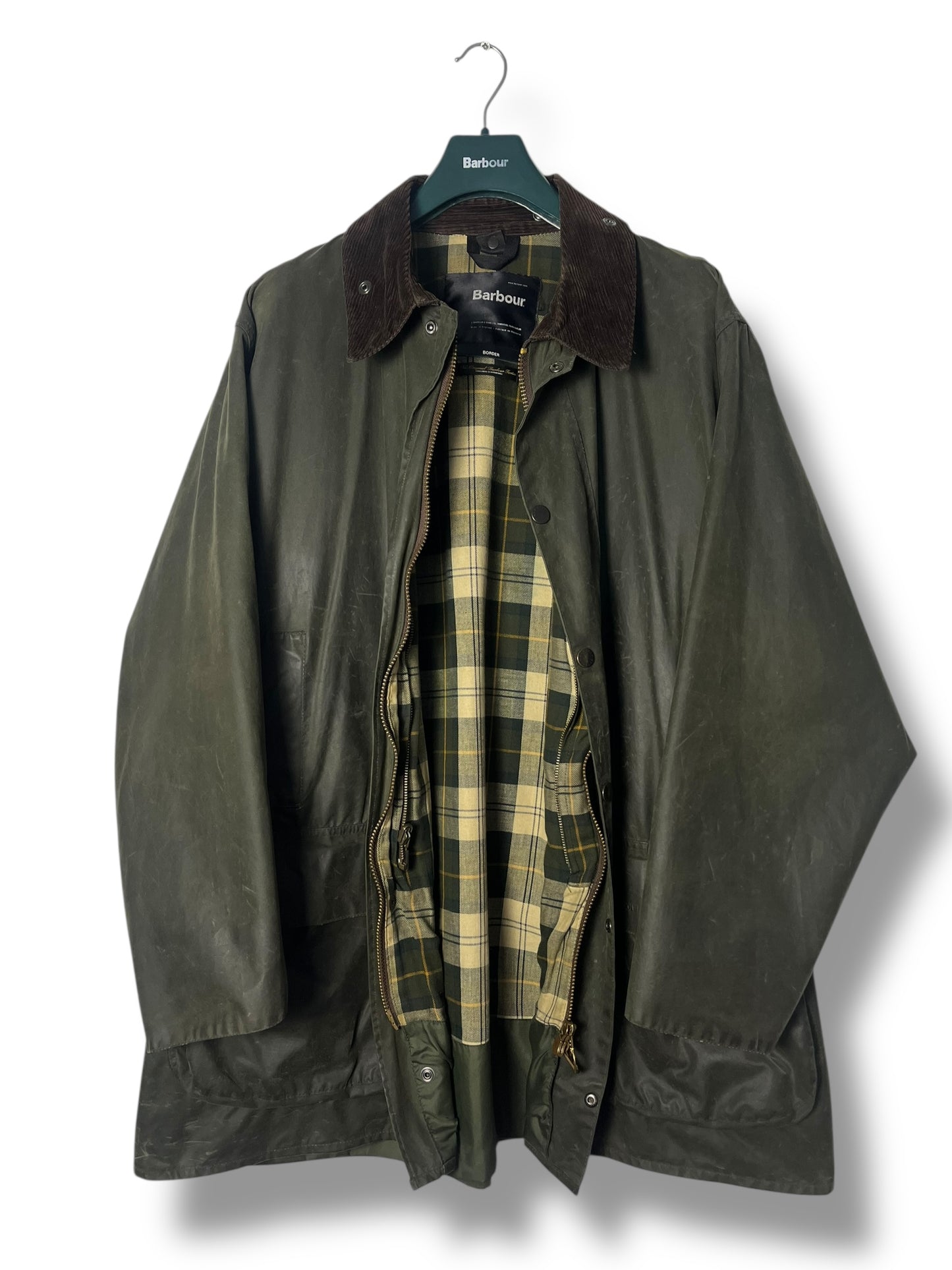 Barbour Border Wax Jacket C52 – Sage Green – 2000s