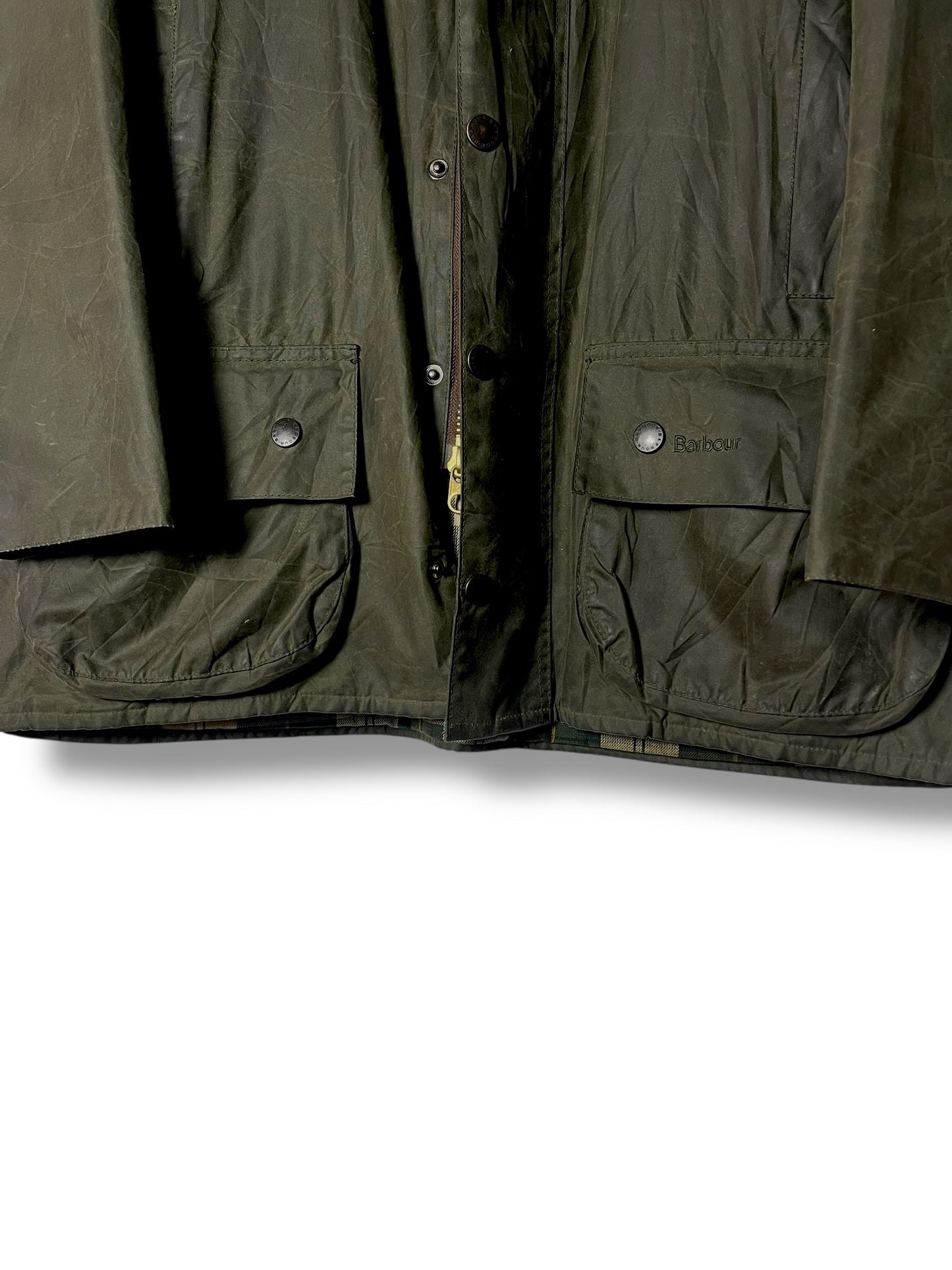Barbour Beaufort Wax Jacket – Sage Green – Vintage 2000s – C44/XL