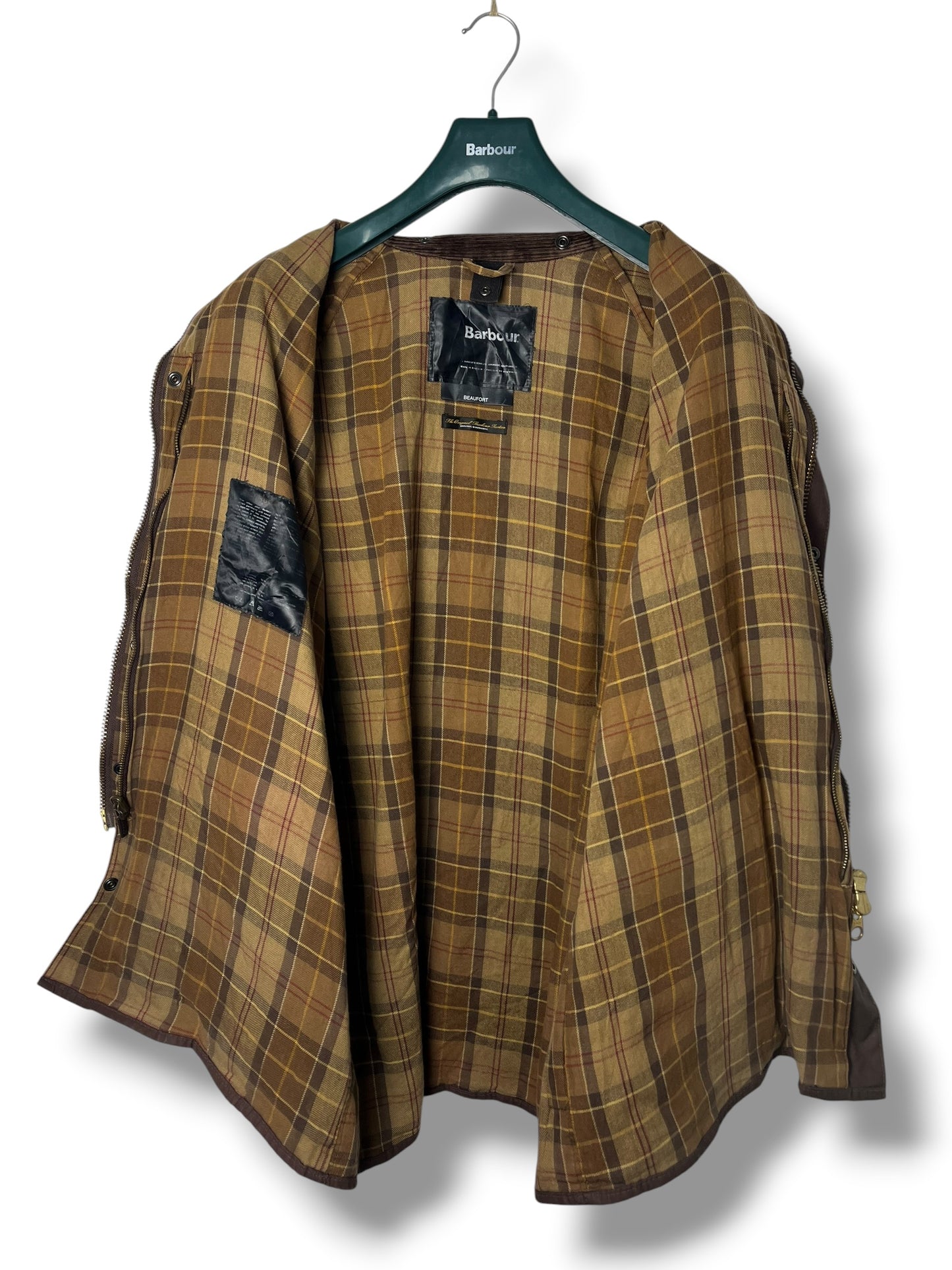 Barbour Beaufort Wax Jacket Brown C46 XL Vintage 2000s Classic