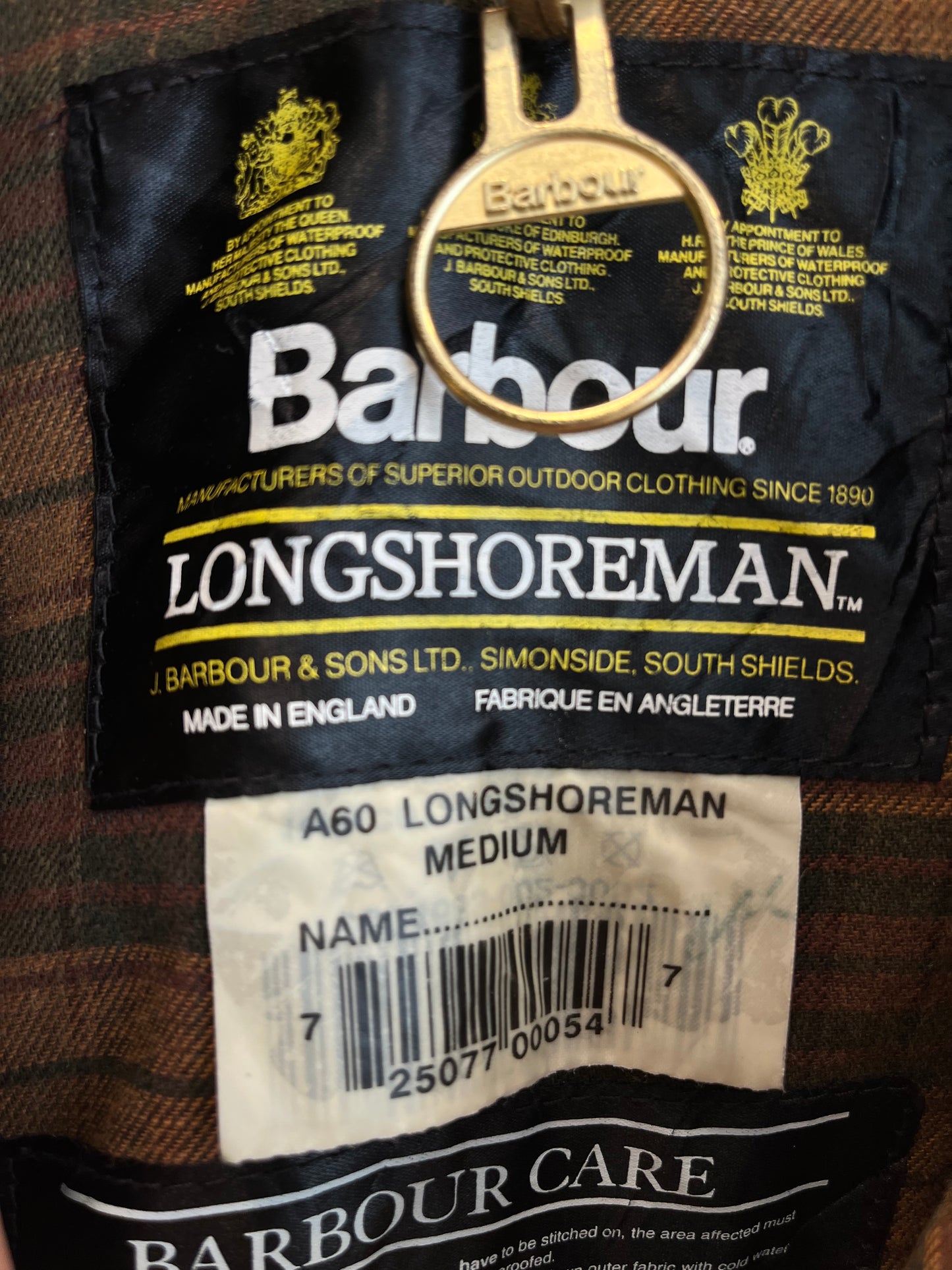 Rare Barbour Longshoreman 1995 Waxed Smock Jacket Medium UK Made in Uk