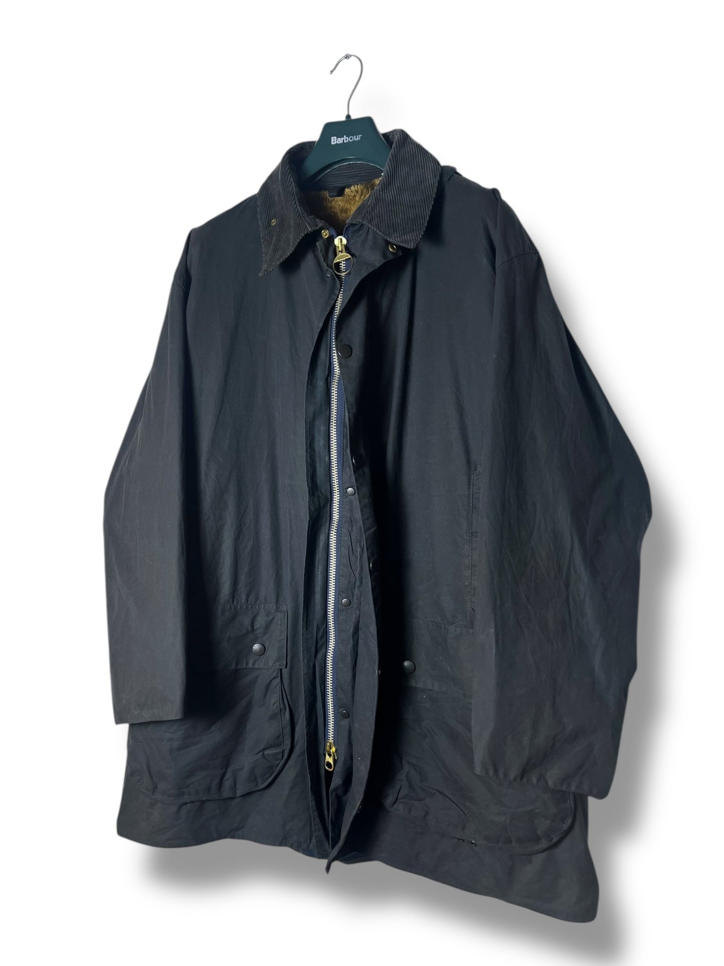 Barbour Border Wax Jacket – Blue Navy – 1995 – C50 (XL) – Liner Included