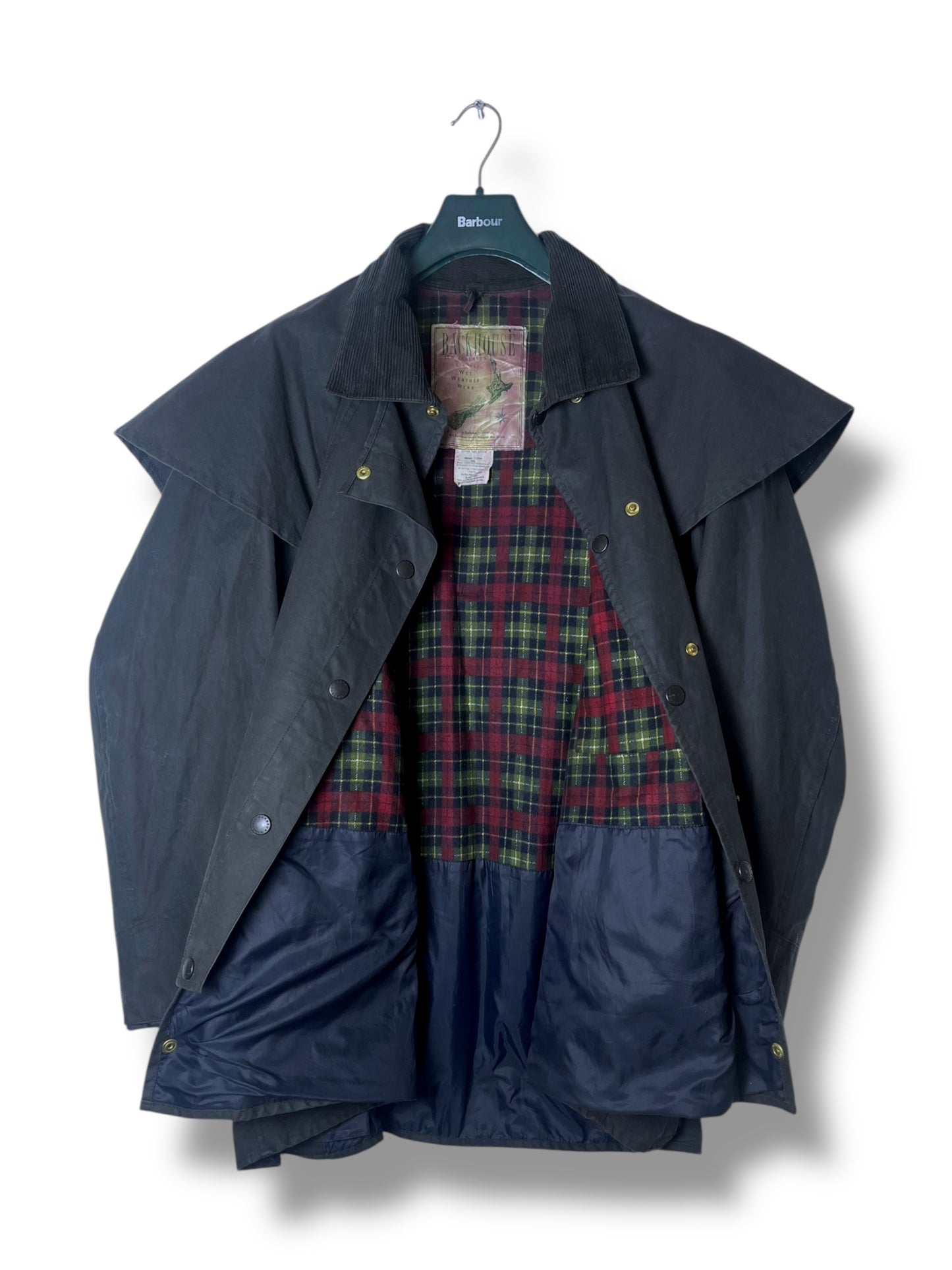 Backhouse for Barbour Waxed Coat (Blue Navy) – Size XXL (1990s)