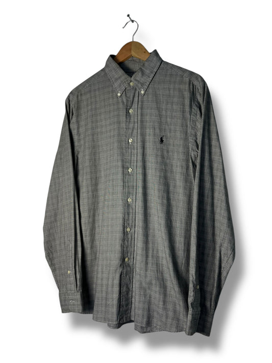 Polo Ralph Lauren Shirt – Grey Check – Black Pony Logo – XL