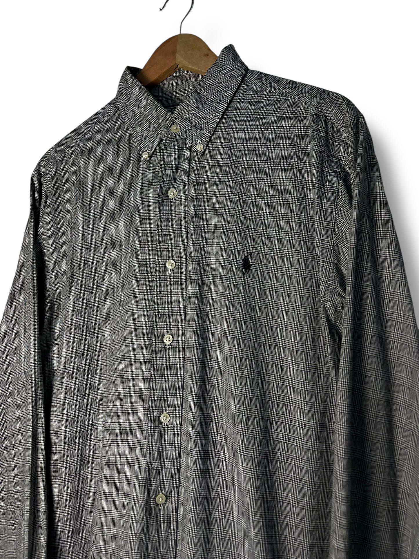 Polo Ralph Lauren Shirt – Grey Check – Black Pony Logo – XL