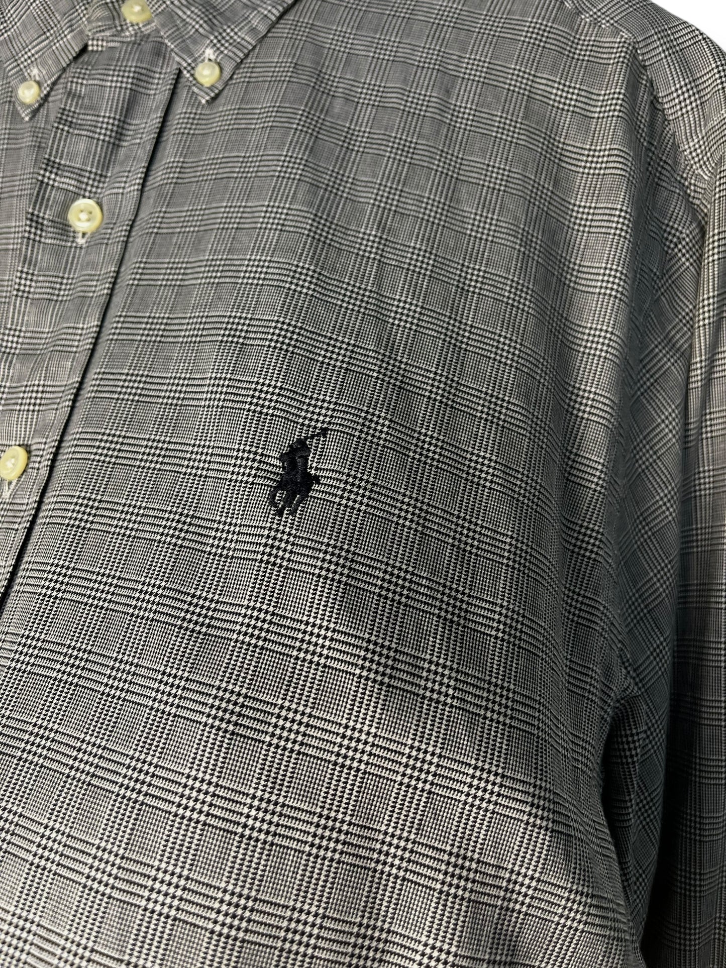 Polo Ralph Lauren Shirt – Grey Check – Black Pony Logo – XL